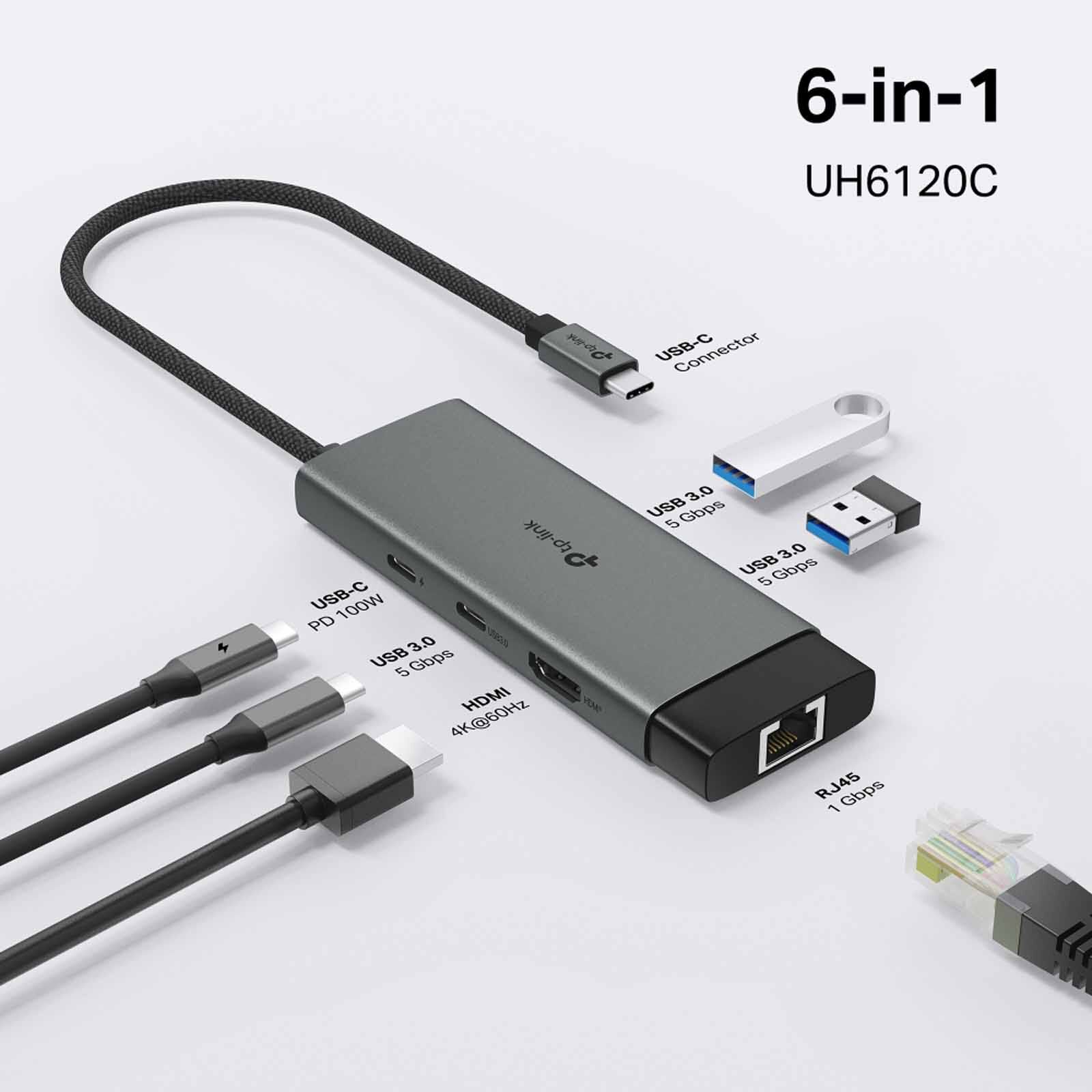 TP LINK Usb Type-c 6-port Hub TPL-UH6120C-image 6