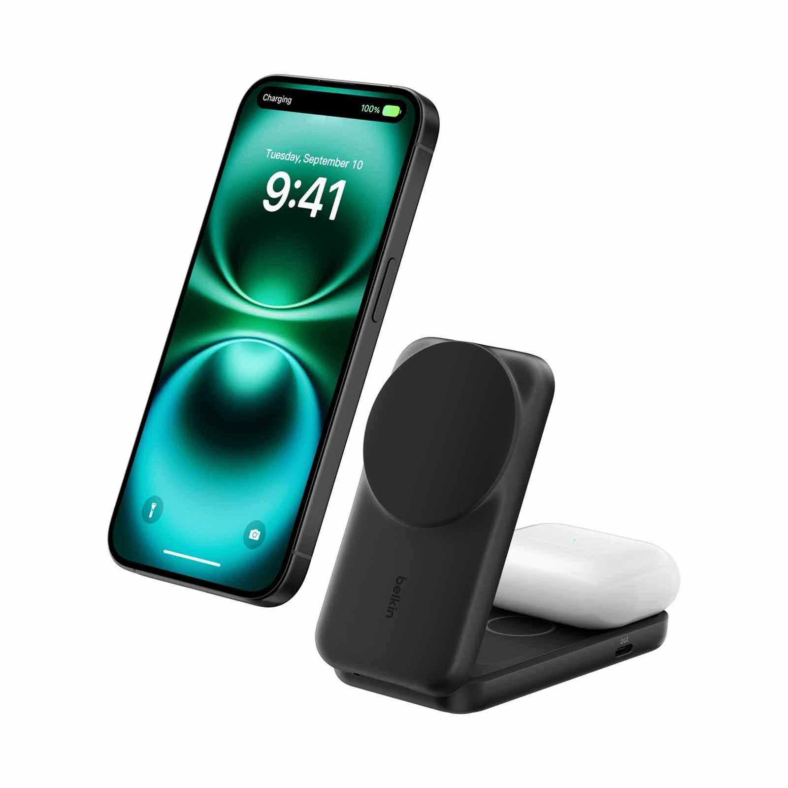 BELKIN Qi2.2 25watt 2-in-1 Wireless-charger Sq - Black WIZ038MYBK-image 2
