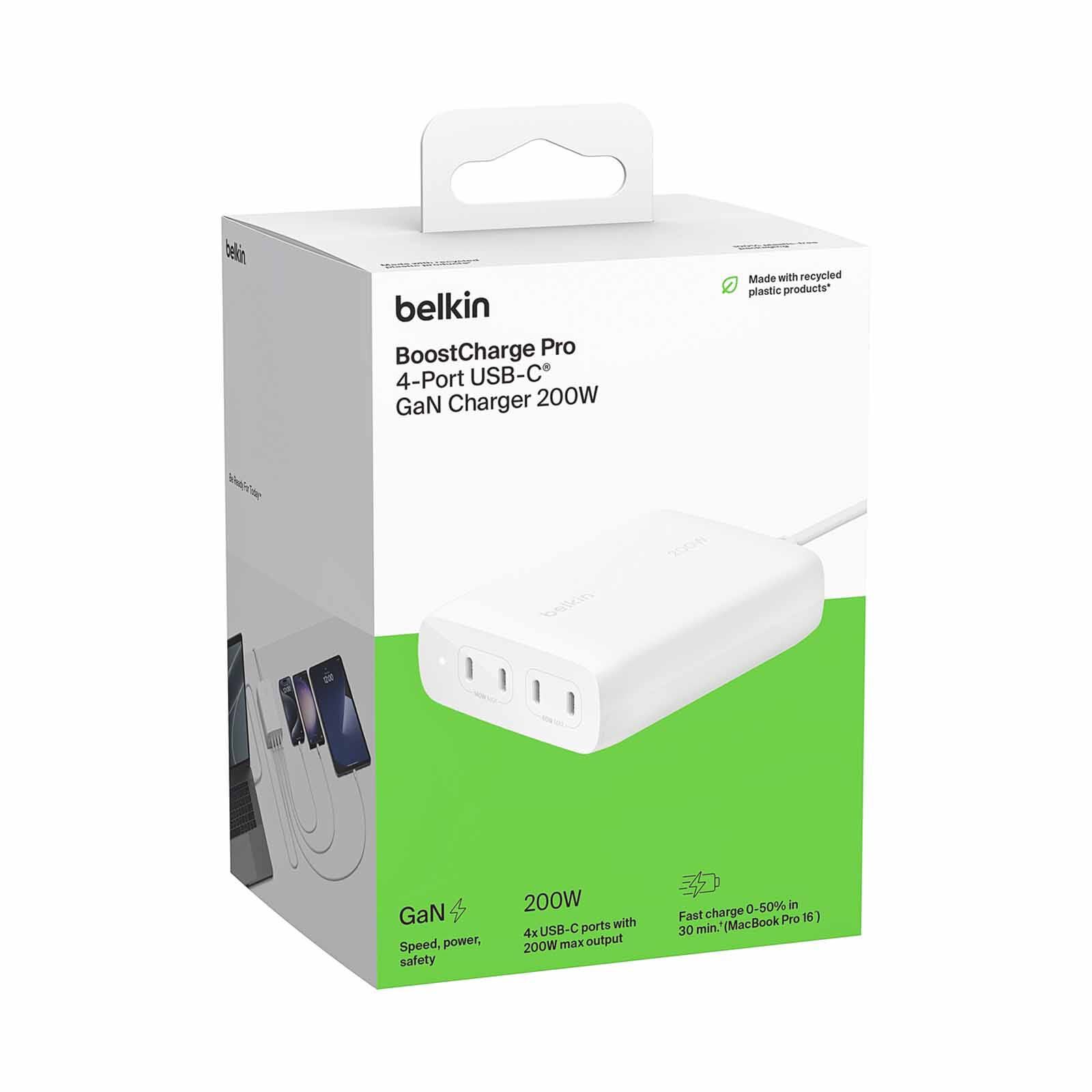 BELKIN 200w Usb-c Charger, Gan, 4-port WCH015MYWH-image 4