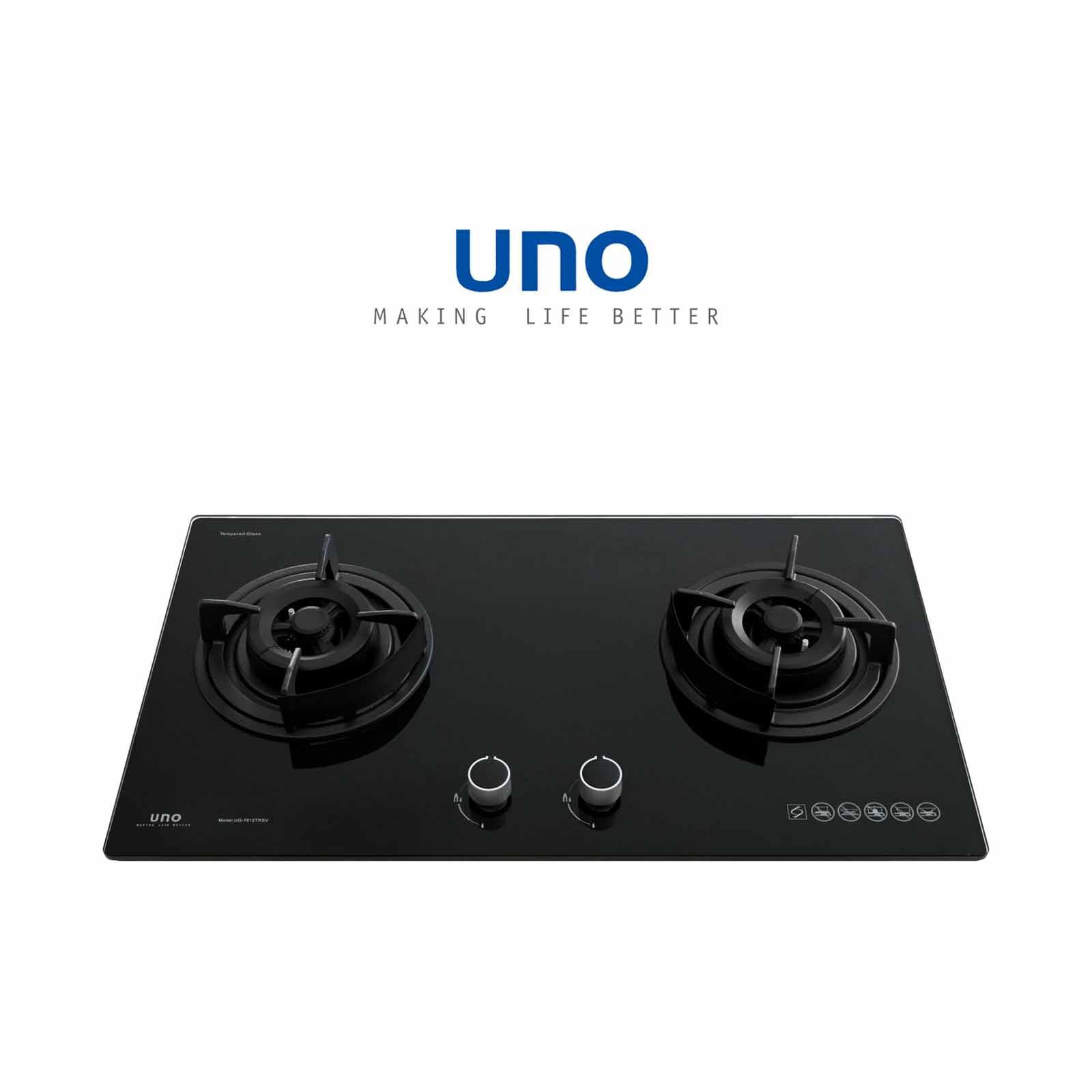 UNO 78cm 2-burner Tempered Glass Hob (exclude Installation) - Black UG-7812TRSV BK-image 1