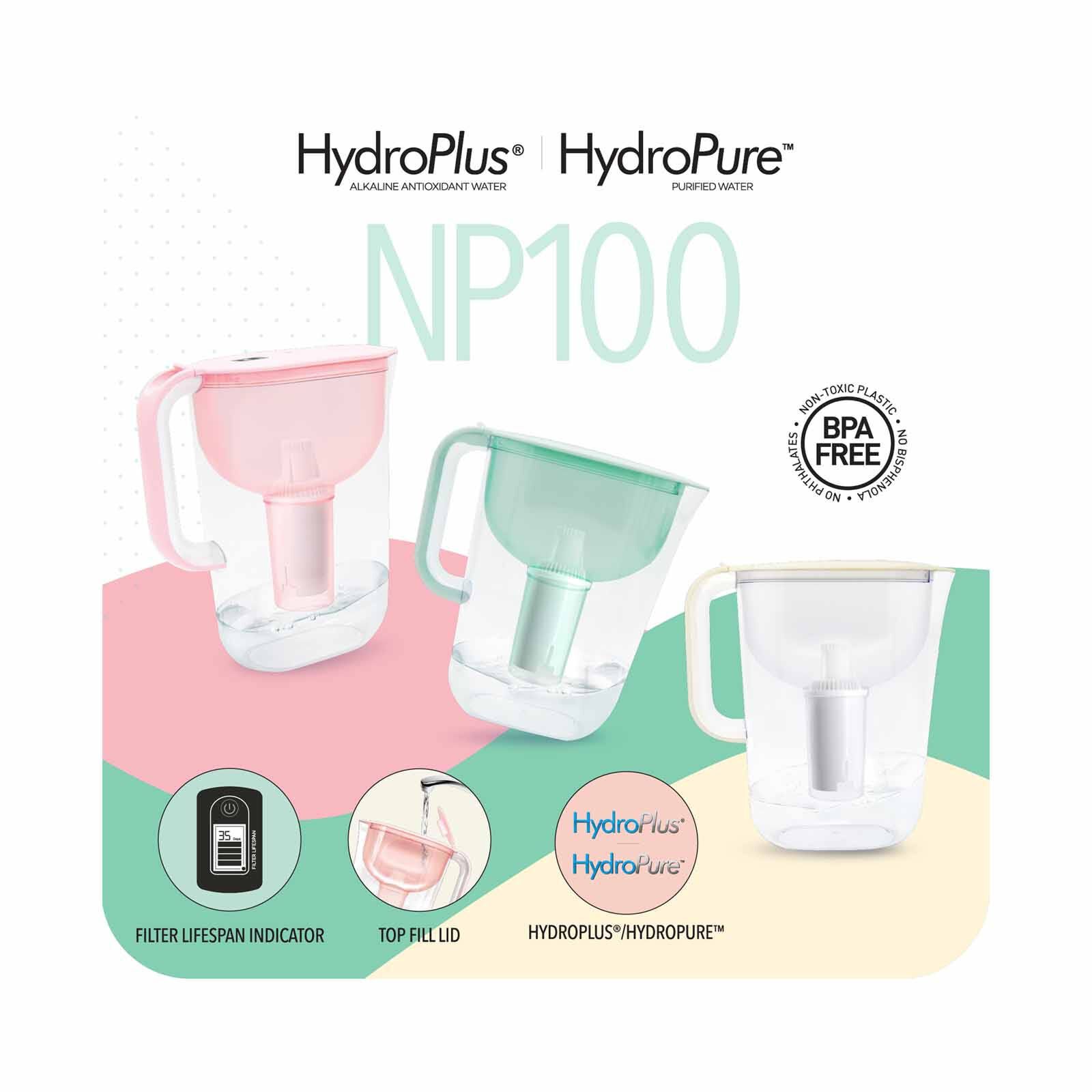 NOVITA Water Pitcher Classic Cream Hydroplus & Filter Pack NP100C+ BUNDLE-image 2