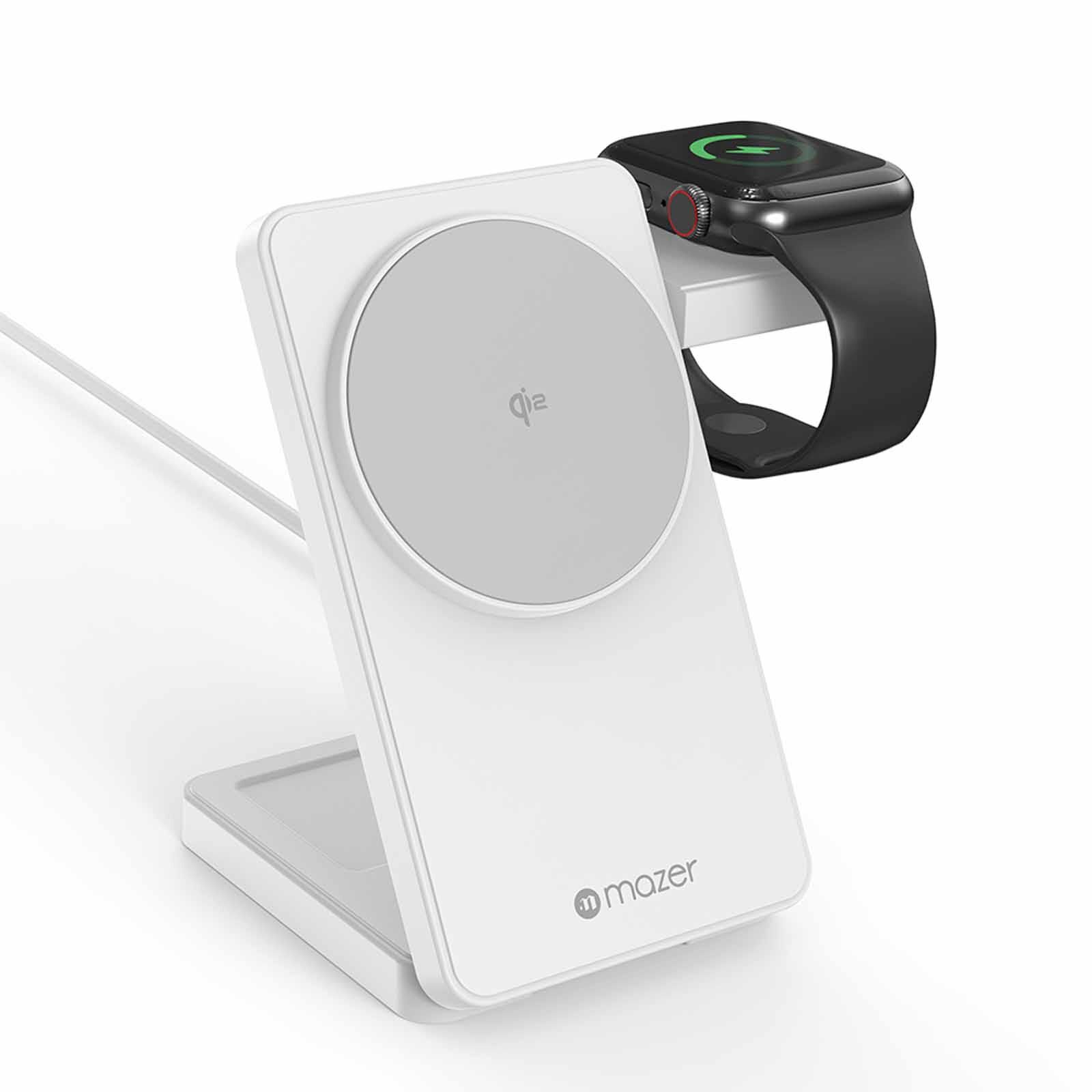 MAZER Qi2 Foldable 3in1 Total 25w Wireless Charging Stand-white M-QI2-MAGFOLD06-WH-image 7