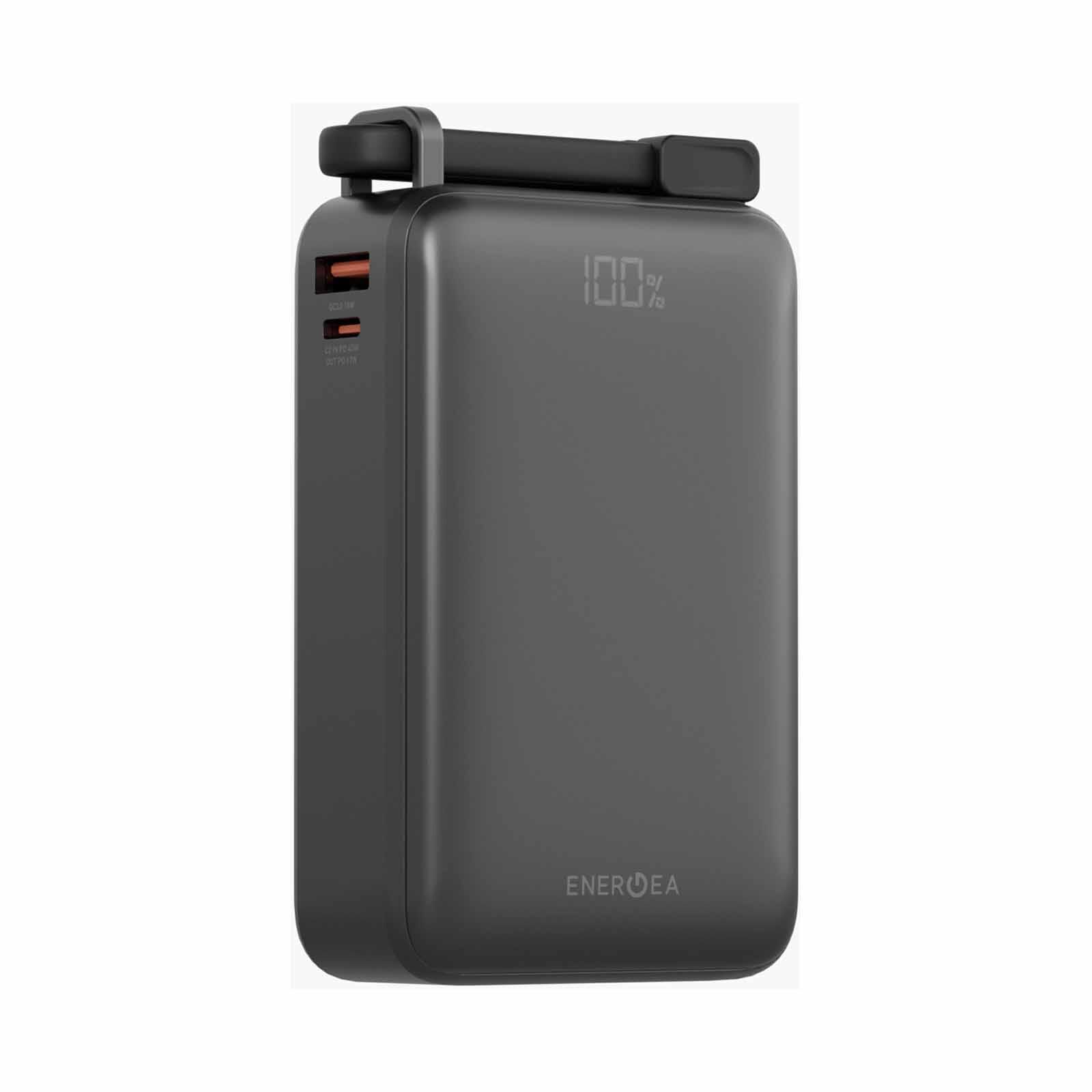 ENERGEA Compac Ultra 67, 20000mah Powerbank With Built In Usb-c Cable Pd67w - Gun CP67-20K-GUN-image 1