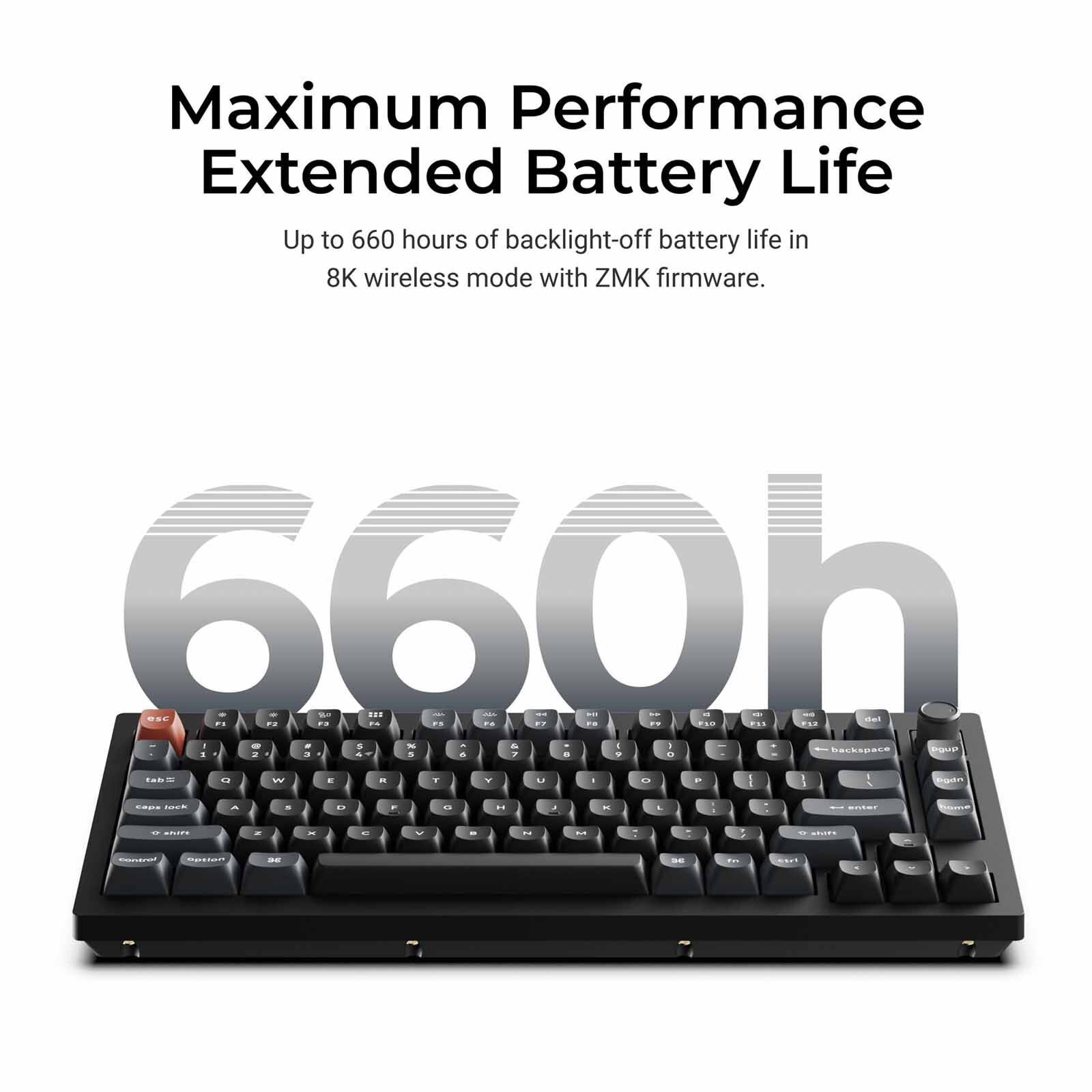 KEYCHRON V1 Ultra 8k 75% 82 Key Black Knob Rgb Hot-swap Silk Pom Brown Switch KYCN-V1U-D3-image 7