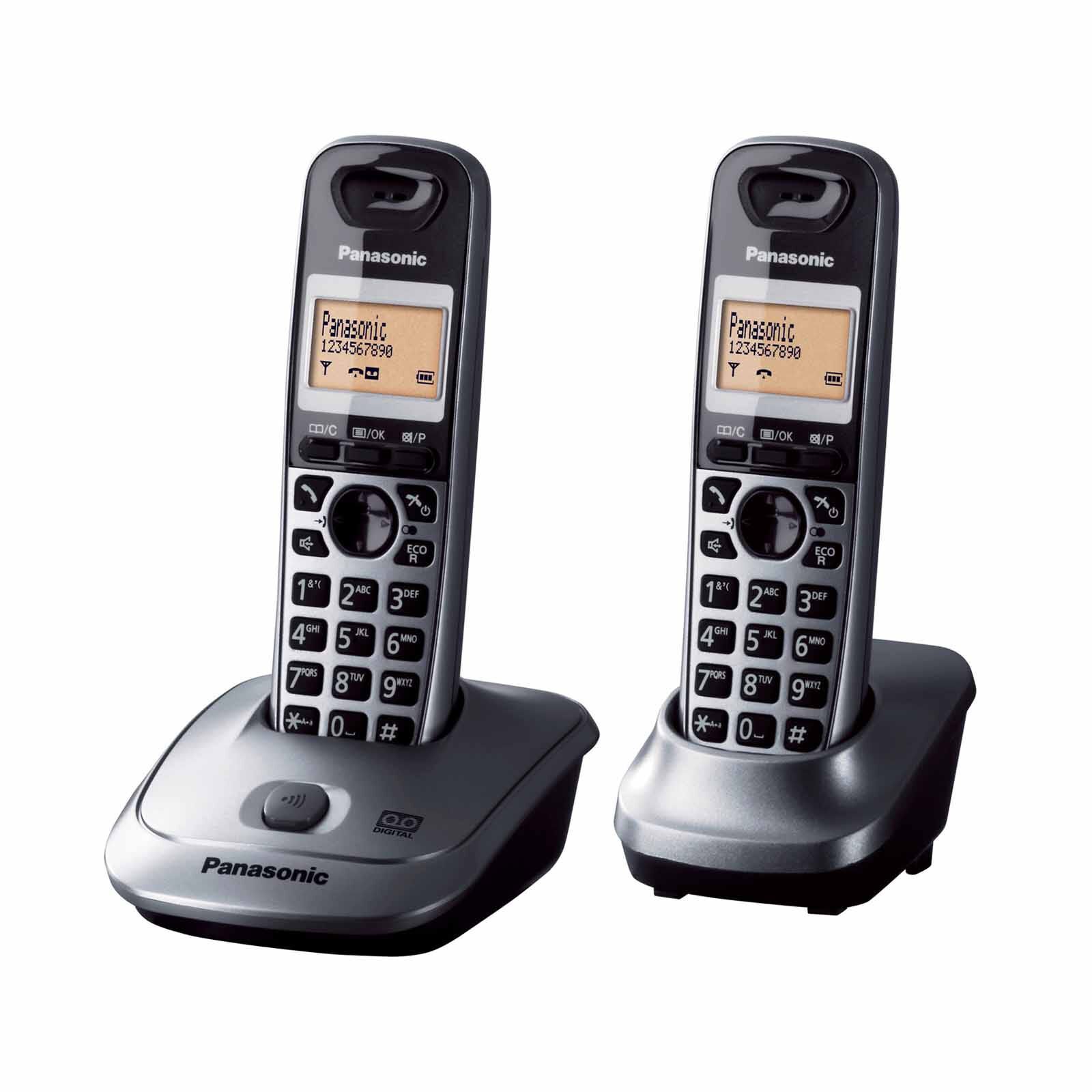 PANASONIC Twin Dect Phone Handfree Speaker Phone KX-TG2512CXM - (METALLIC GRAY)-image 2