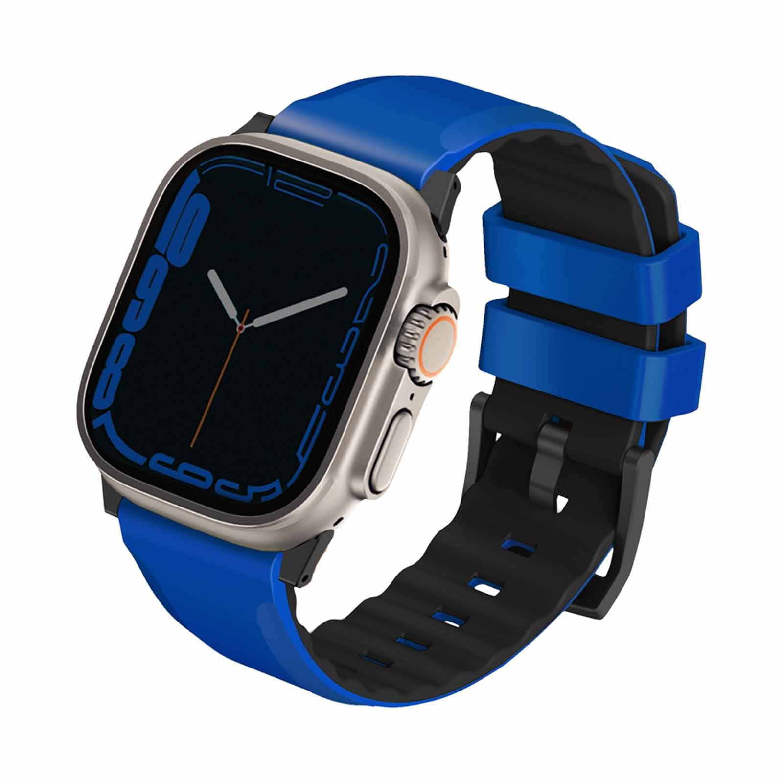 UNIQ Linus Airosoft Silicone Apple Watch Strap 49/45/44/42mm - Racing Blue (racing Blue) UNIQ-49MM-LINUSRBLU-image 1