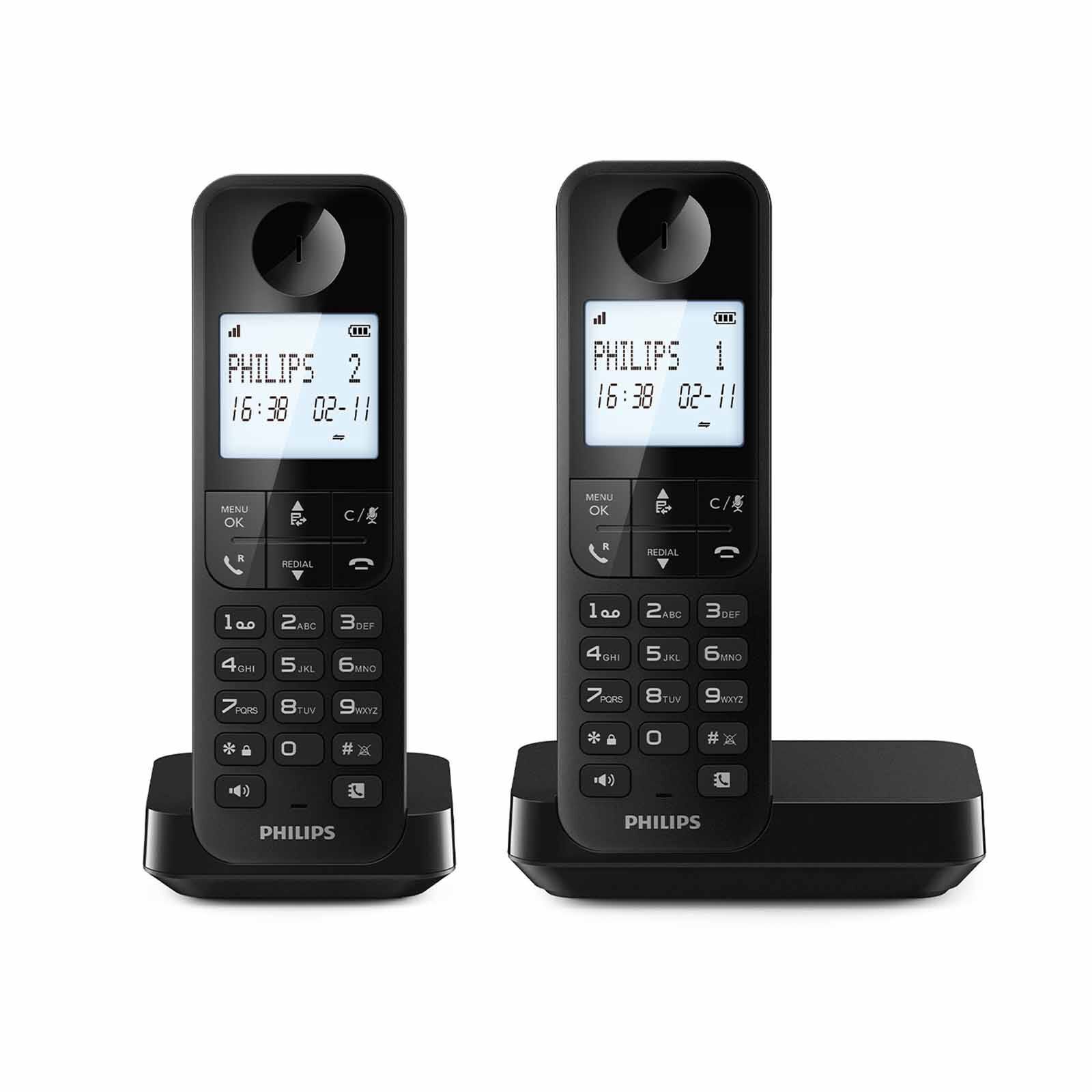 PHILIPS Cordless Phone Twin Handset D2702B/90