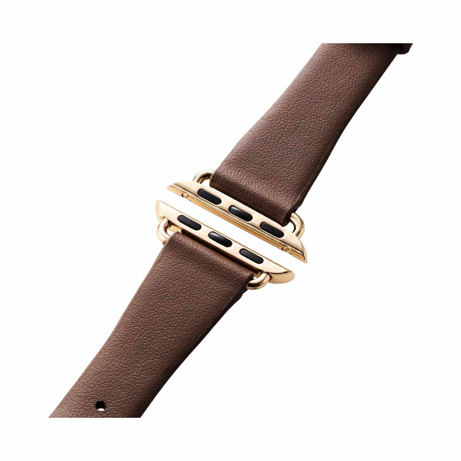 ELECOM Slim Soft Leather Apple Watch Band 41/40/38mm (brown) AW-41BDLJBR-image 2