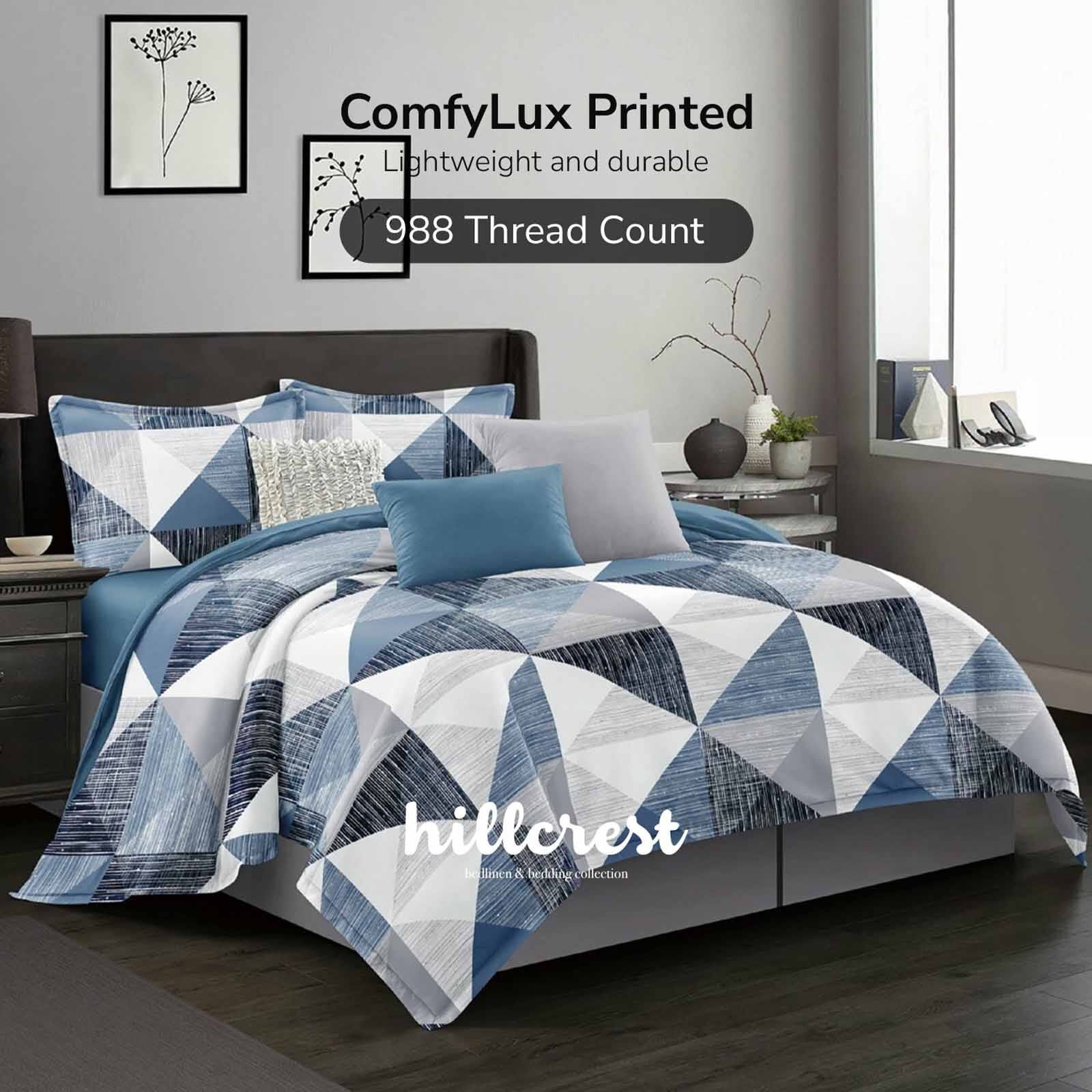 HILLCREST Hillcrest I Comfylux Printed 988tc I Calm Super Single Fitted Sheet ( Oe ) 6831 I SS I FS I CALM-image 1