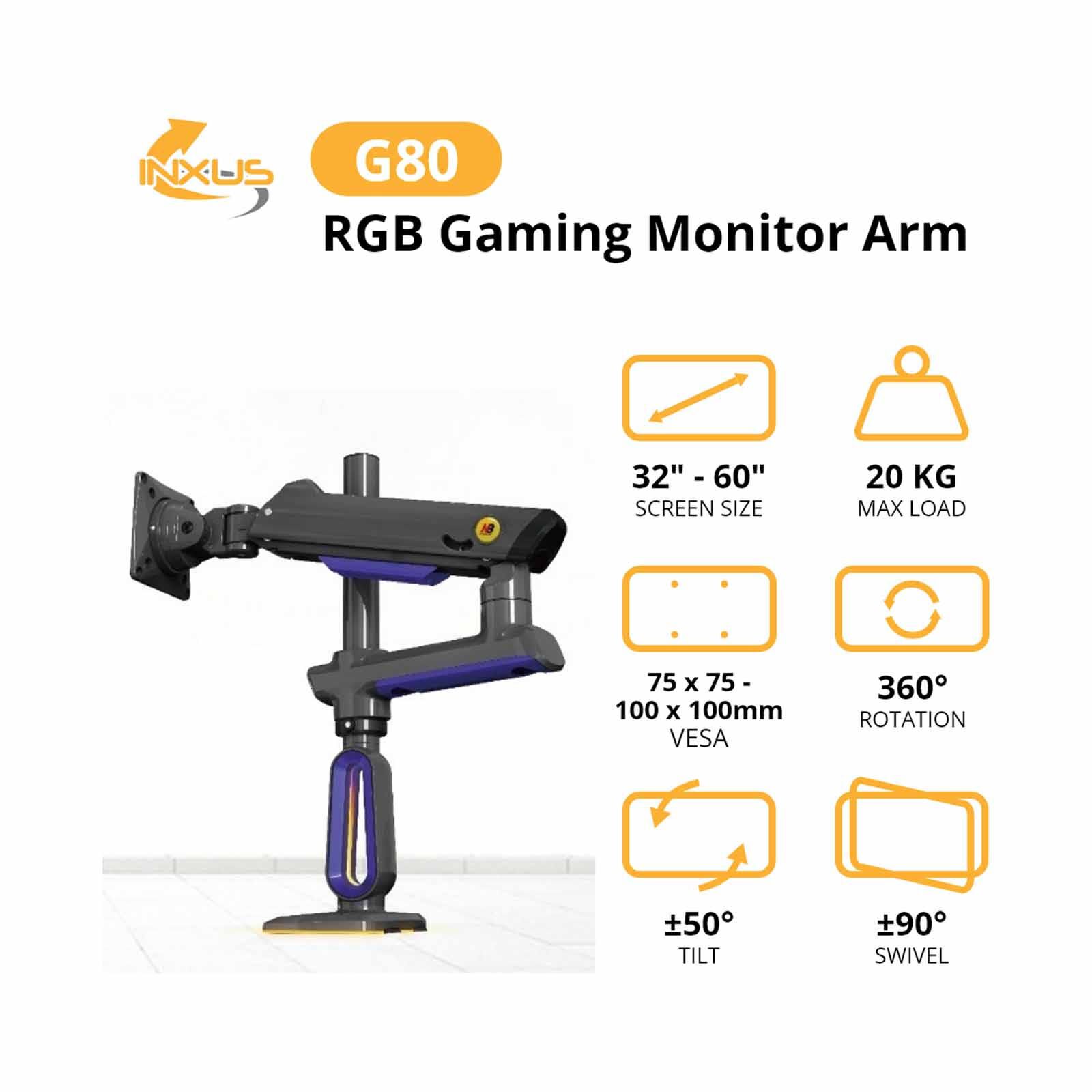 NORTHBAYOU G80 Gaming Monitor Arm Blue G80 BLUE-image 2