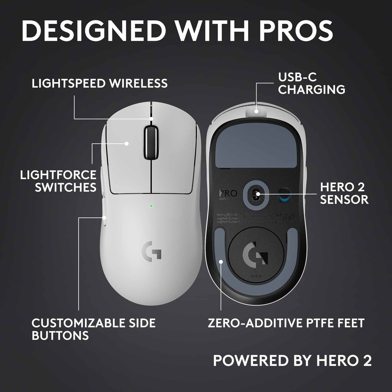 LOGITECH G Pro X Superlight 2c Gaming Mouse - White 910-007540-image 8