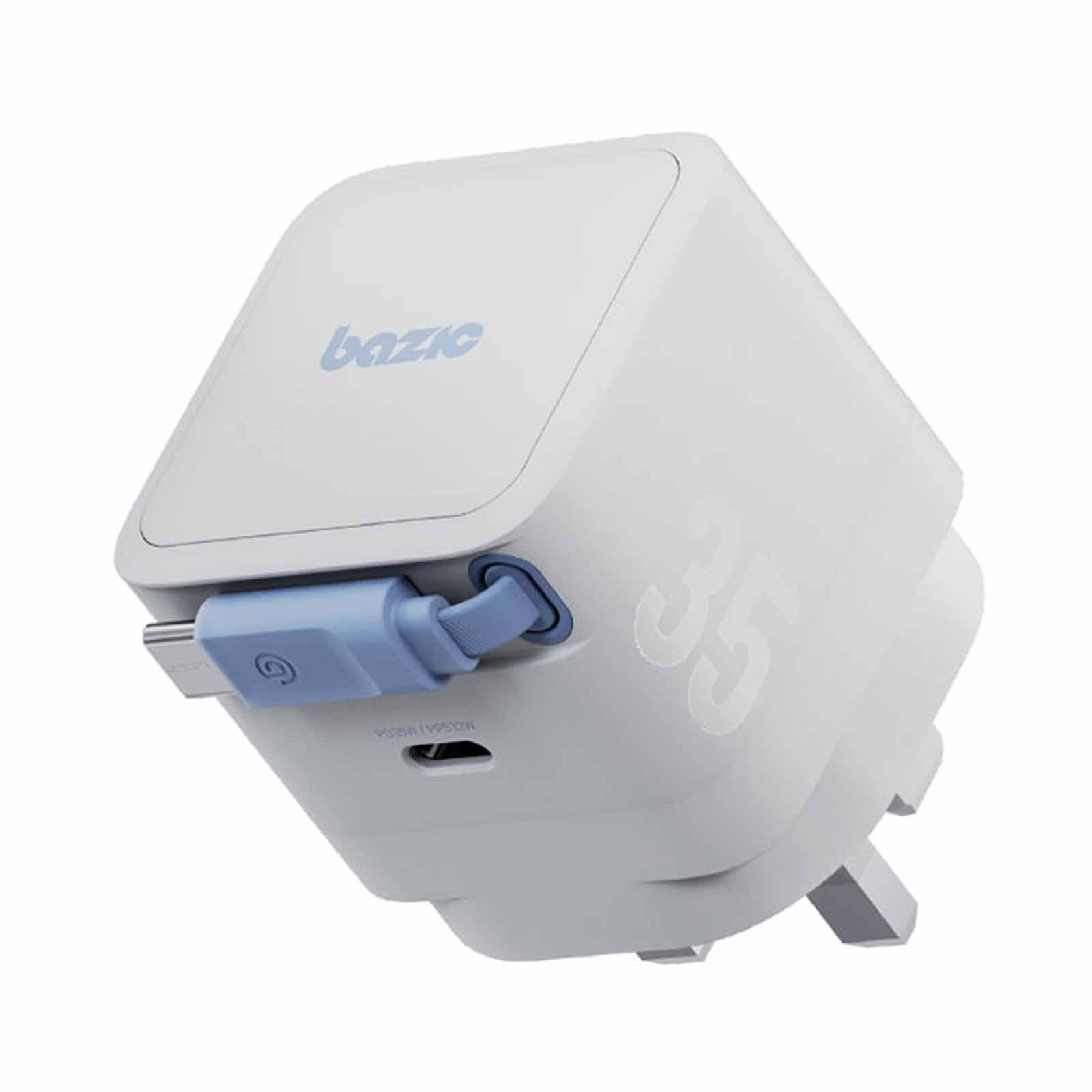 BAZIC Goport Retrek 35w, Usb-c Gan Wall Charger (uk) With 70cm Built-in Cable - White CHR-RET35UK-WHT-image 1