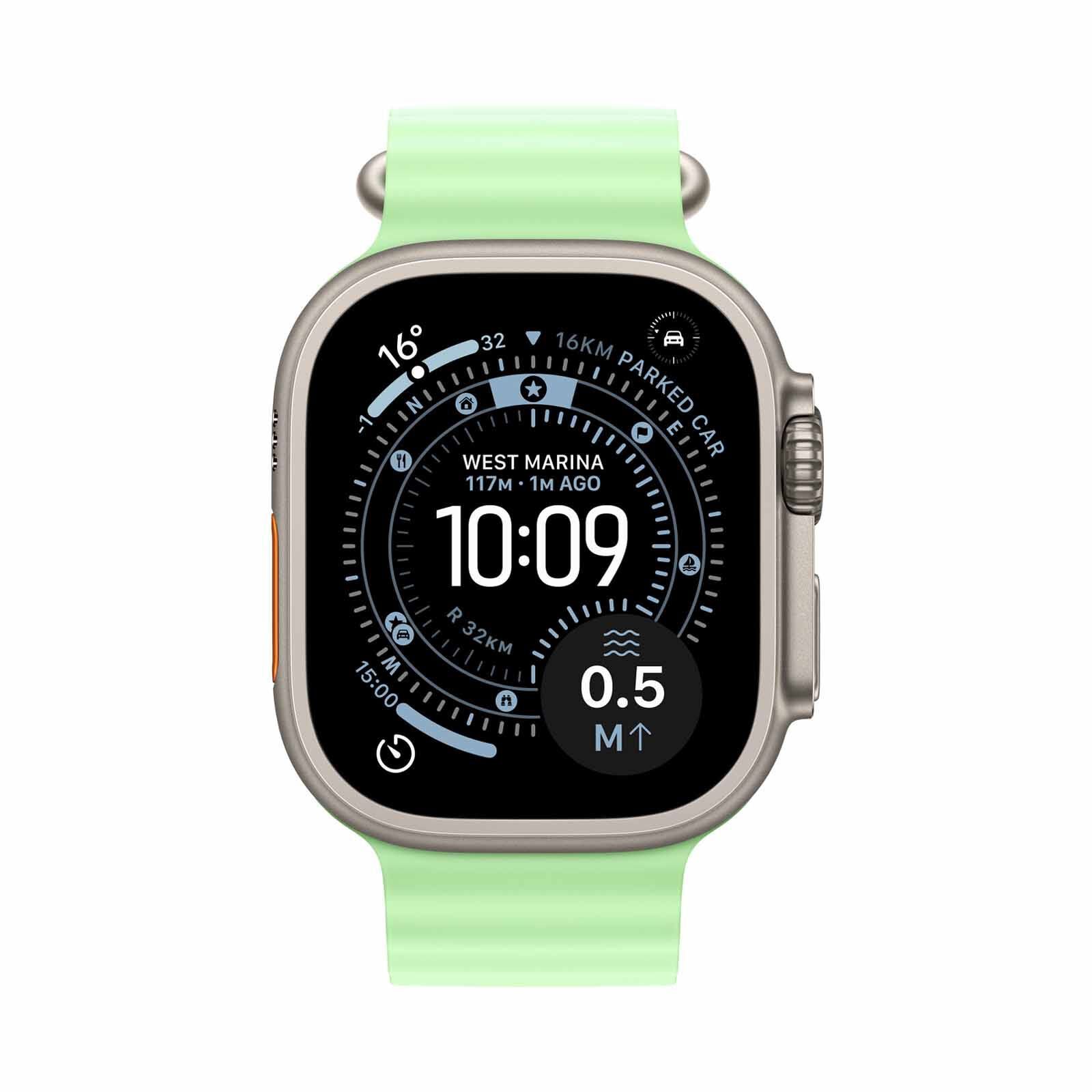 APPLE 49mm Neon Green Ocean Band - Natural Titanium Finish MGCF4FE/A-image 3