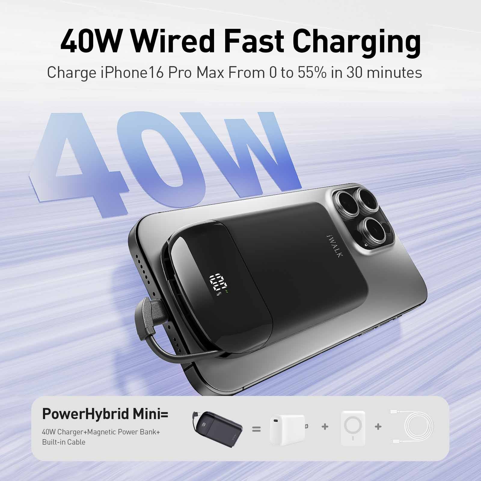 IWALK Power Hybrid Mini Wireless Powerbank (10,000mah) Black MXB017-001A-image 2