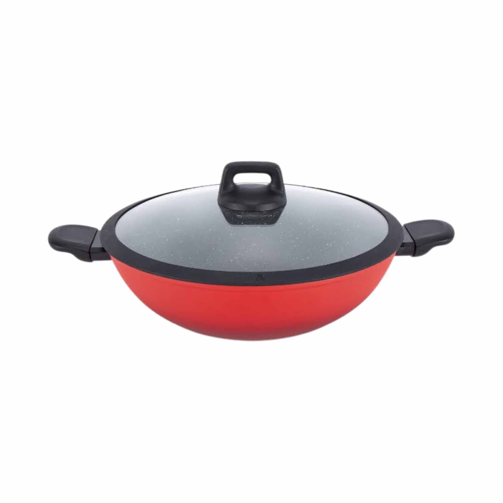LA GOURMET Shogun Murano 32cm Non-stick Wok With Silicone Rim Glass Lid (induction) LGSMMO397935