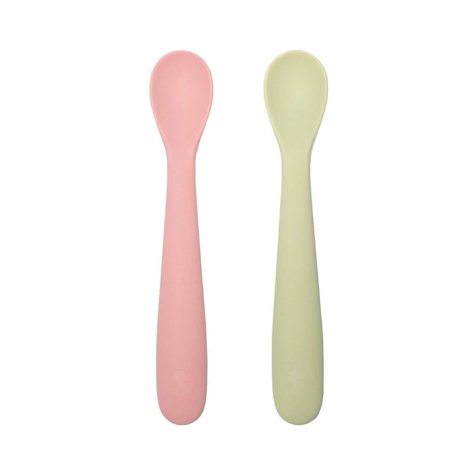 SNAPKIS 2pc Olive/dark Pink SIL WEANING SPOON