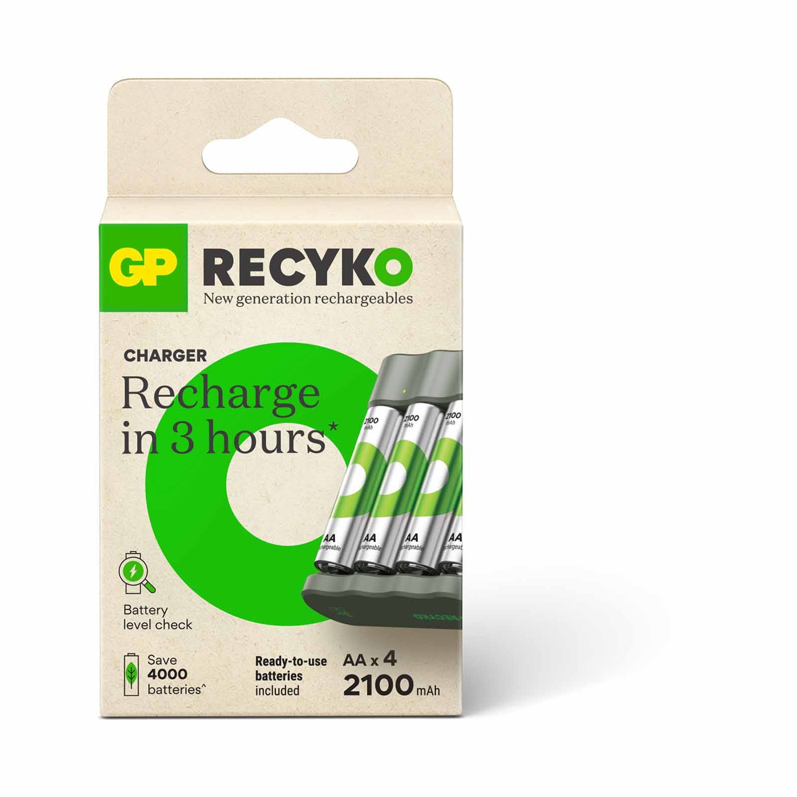 GP Gp Recyko B441 Charger W/ 4 Aa 2100mah GPACSB441001-image 2
