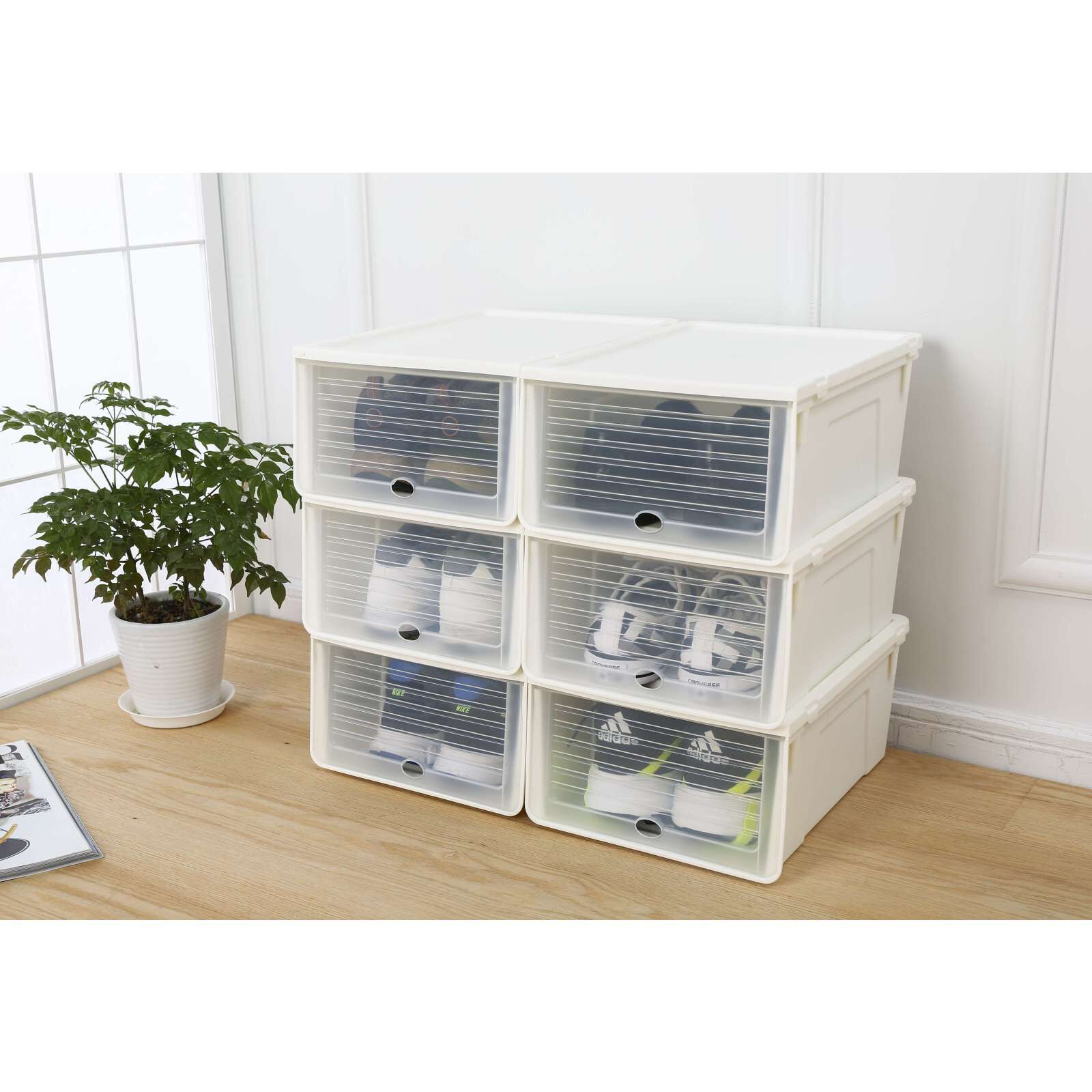 HOUZE Sliding Lid 'mens' Shoe Box (pack Of 4) MS-2349-WHITE-image 2