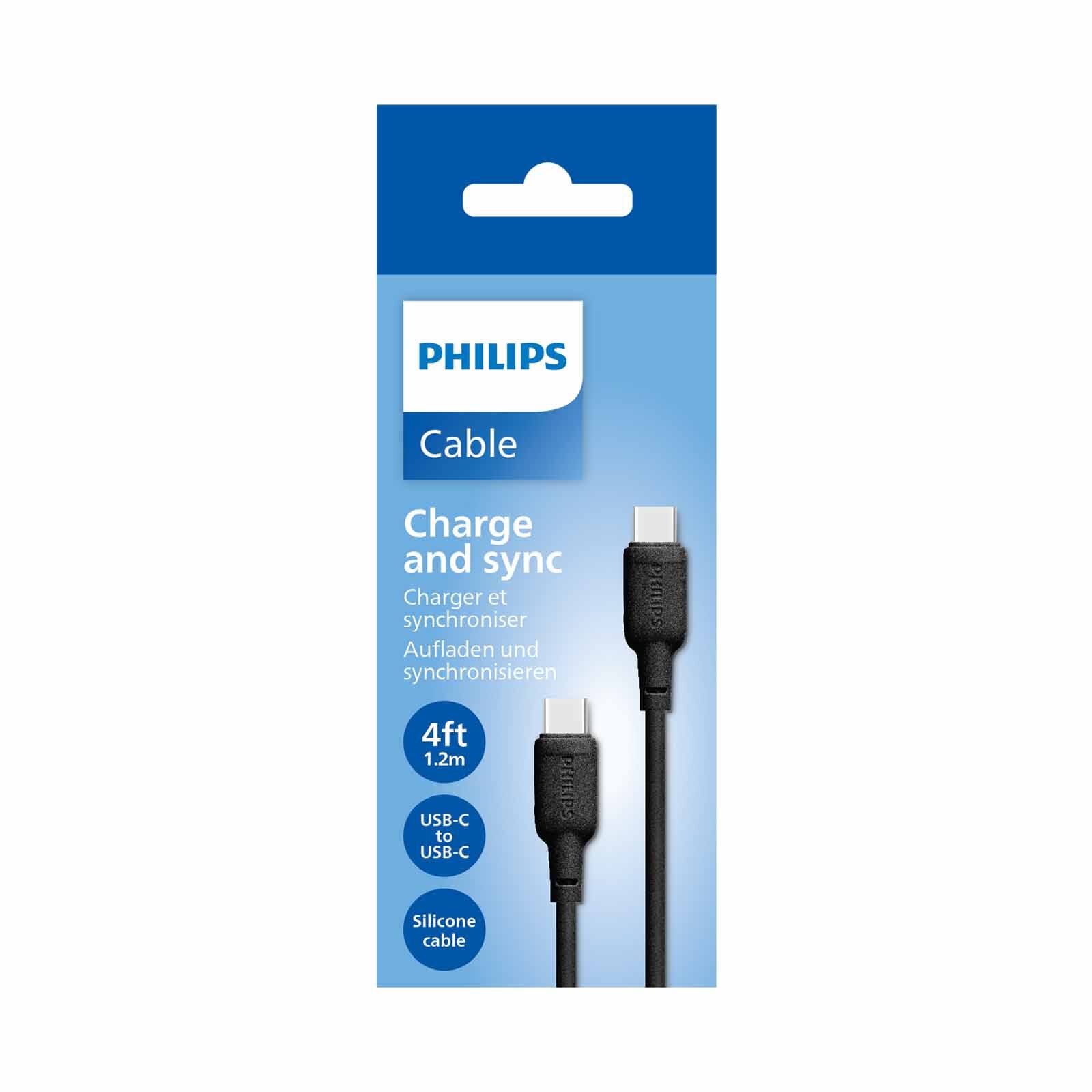 PHILIPS 100 W Usb-c To Usb-c Cable 1.2 M Black DLC6541CB/00-image 2