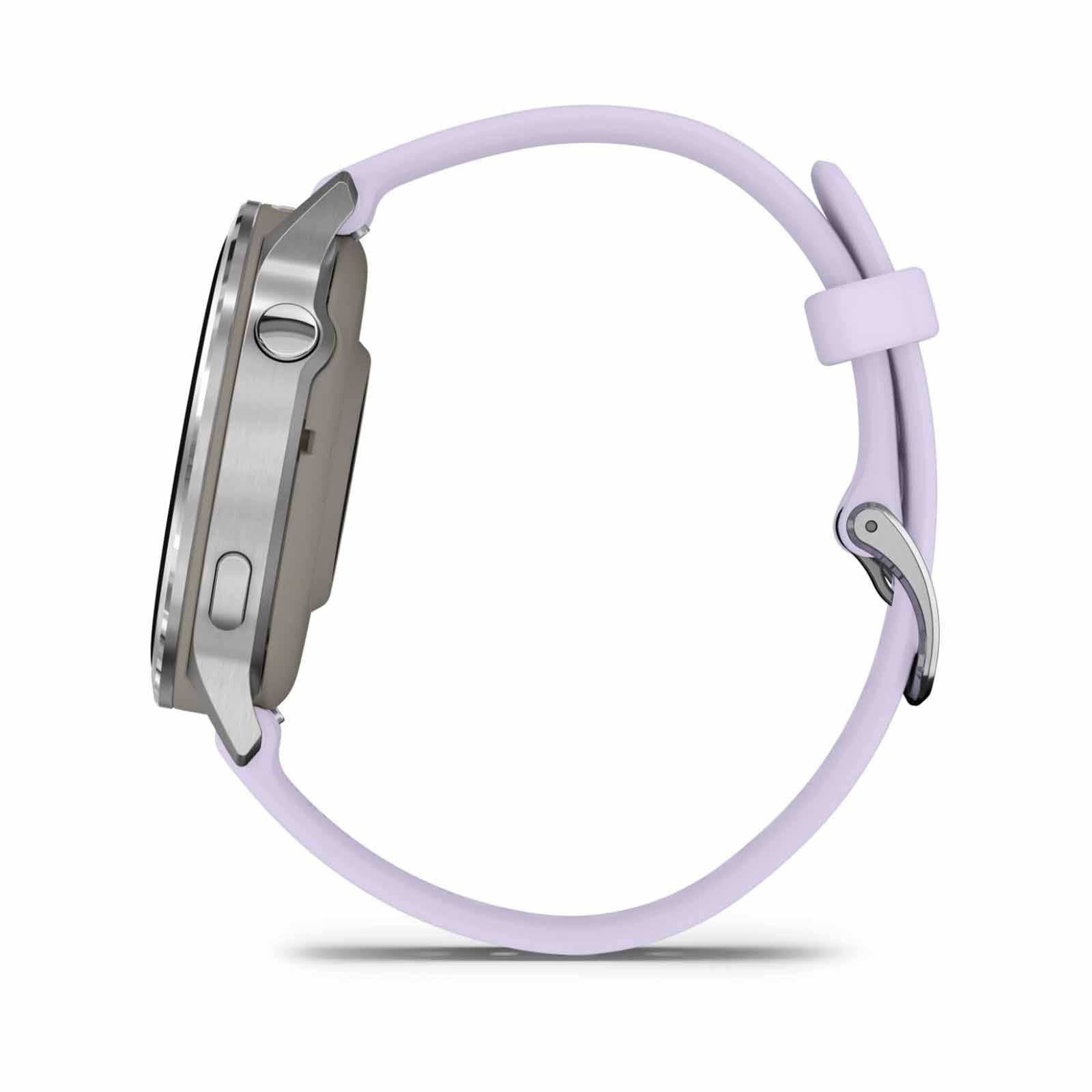 GARMIN Venu 4 - 41mm Silver With Periwinkle Silicone Band GM-010-03013-41-image 6