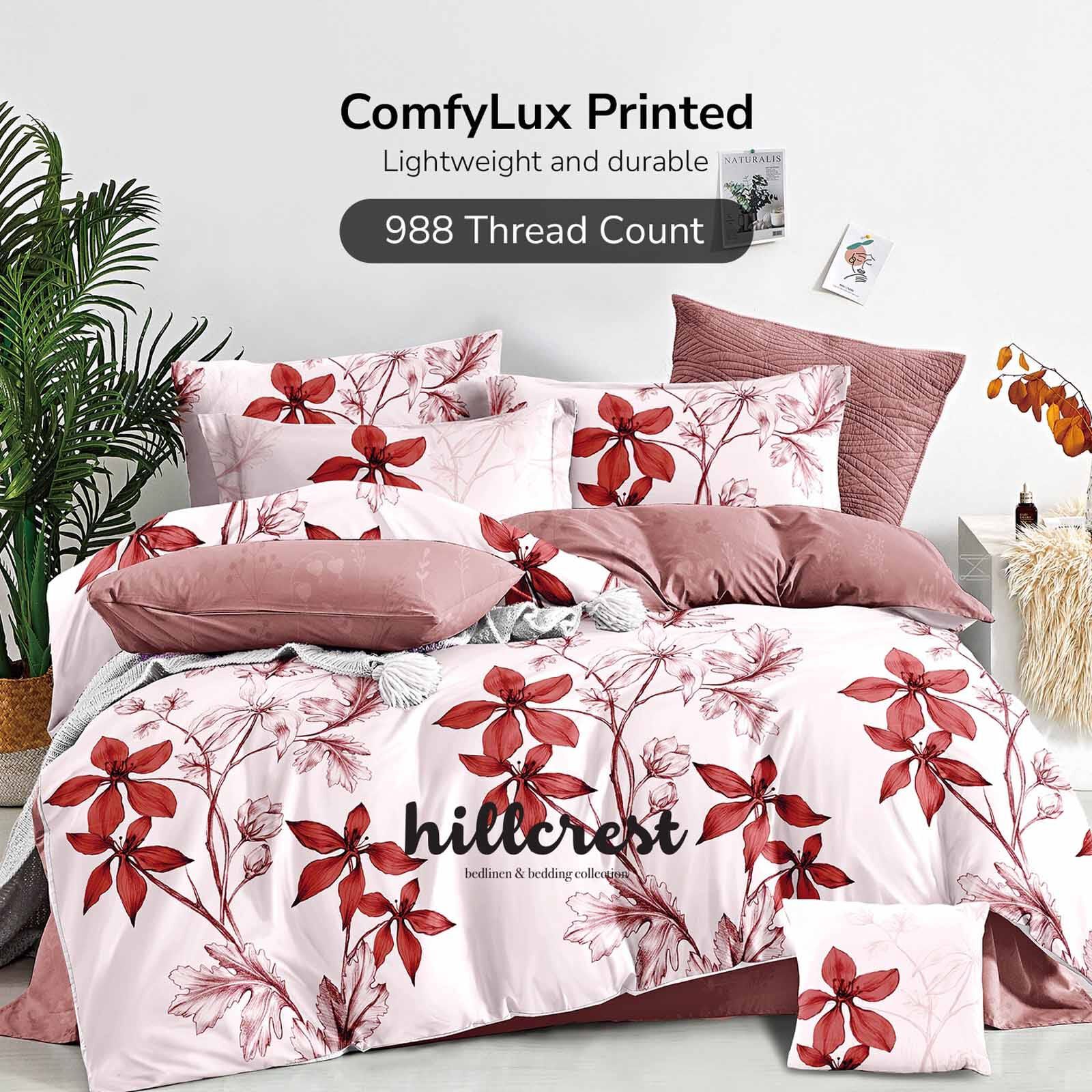 HILLCREST Hillcrest I 988tc Comfylux I Printed I Queen Fitted Sheet Set I Romance ( Oe ) 7469 - B I Q I FS I ROMANCE