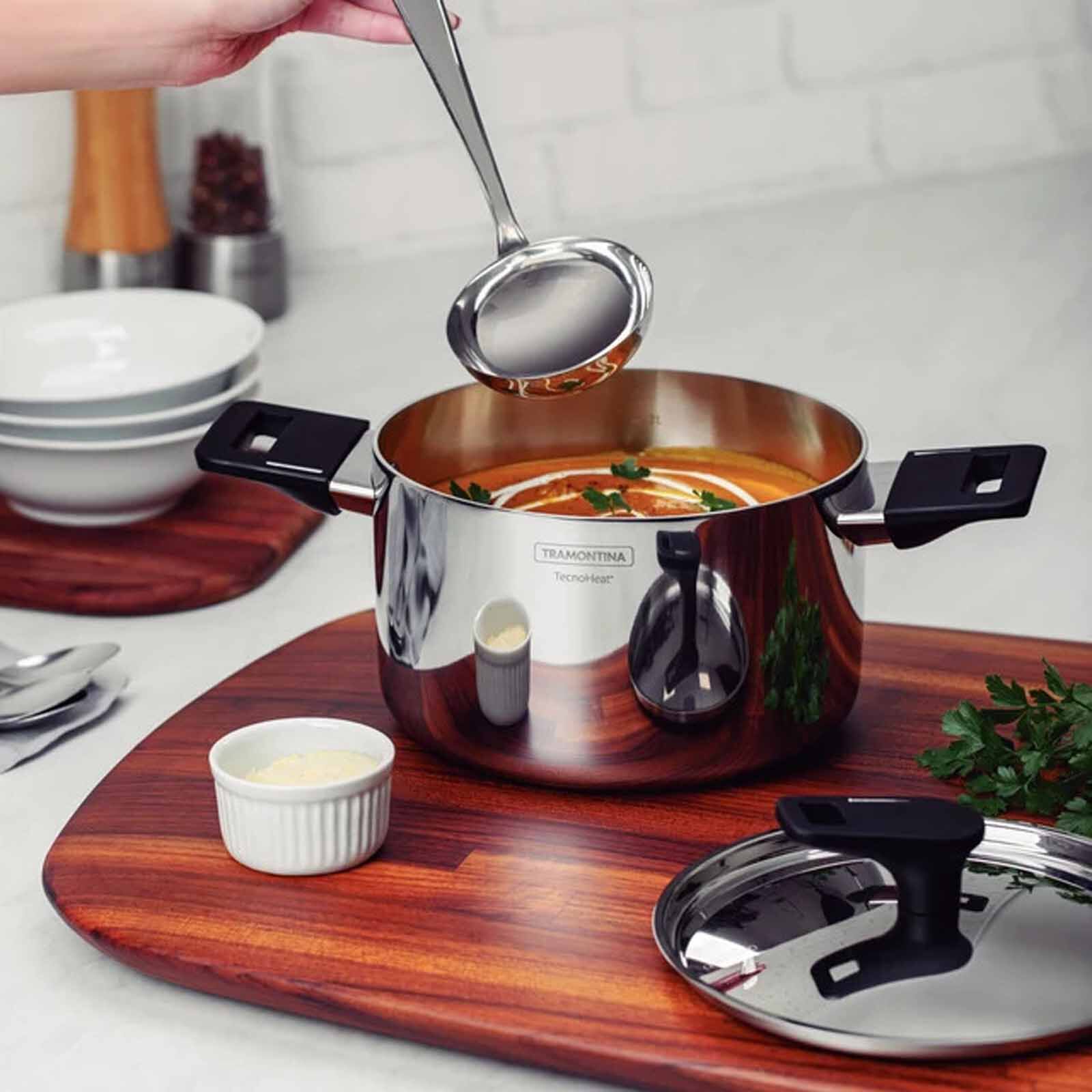 TRAMONTINA 20cm Stainless Steel Deep Casserole - Grano 62164200-image 4