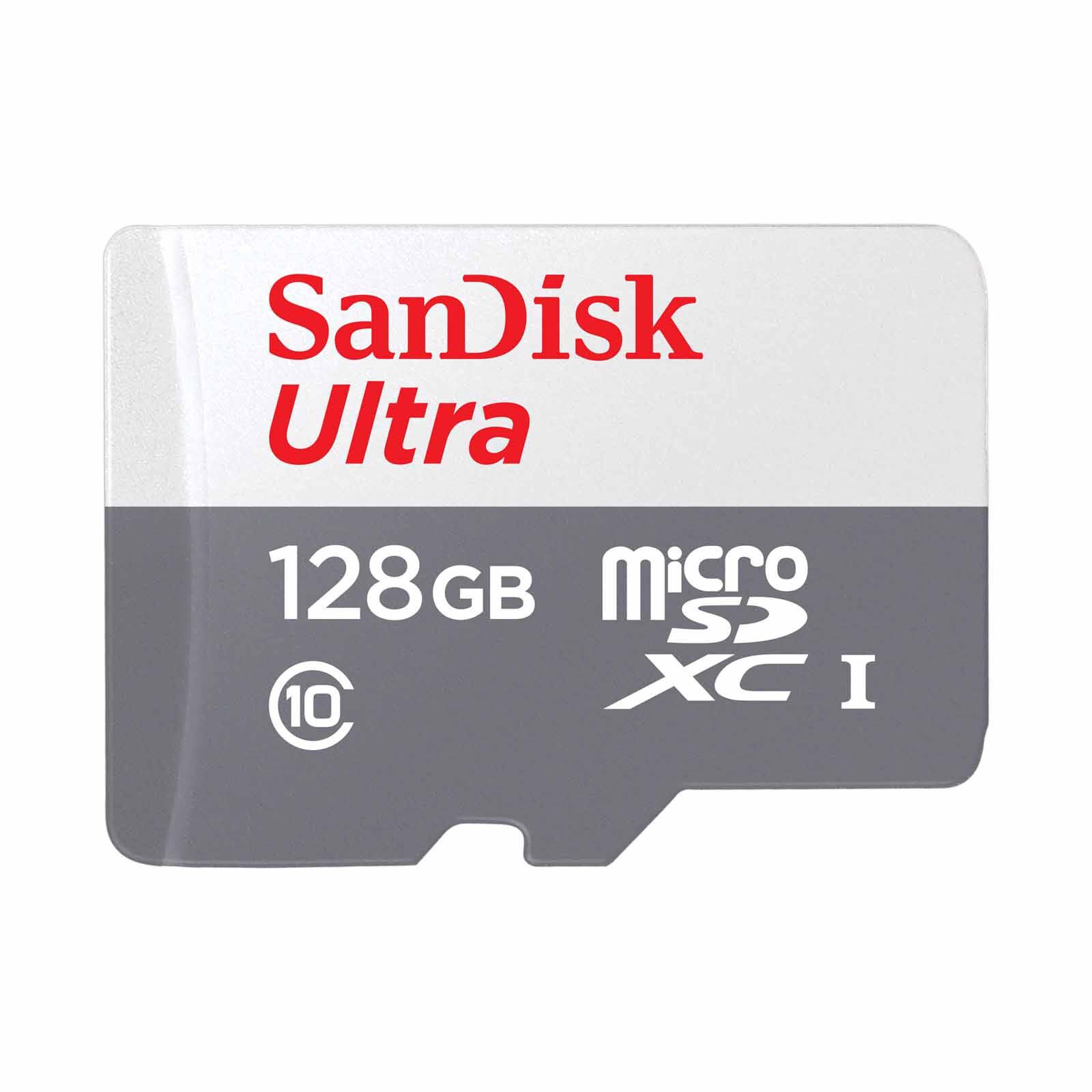 SANDISK Ultra Microsdxc 128gb, C10, Uhs-1, 100mb/s R, 3x5 SDSQUNR-128G-GN3MN