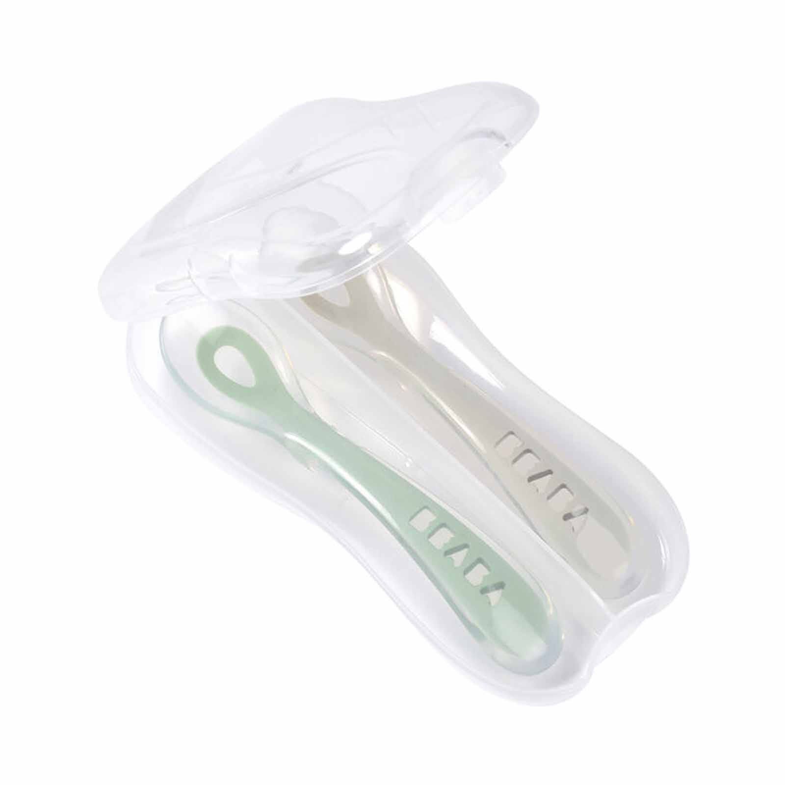 BEABA Soft Silicone Spoon With Case - Velvet Grey/sage Green (online) 2ND STAGE-image 2
