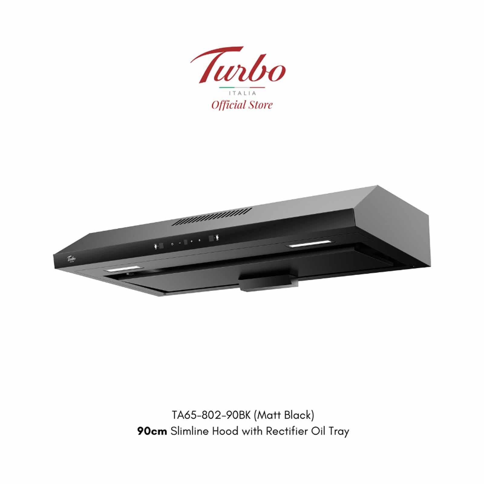 TURBO 90cm Range Hood - Matt Black (exclude Installation) TA65-802-90BK-image 1