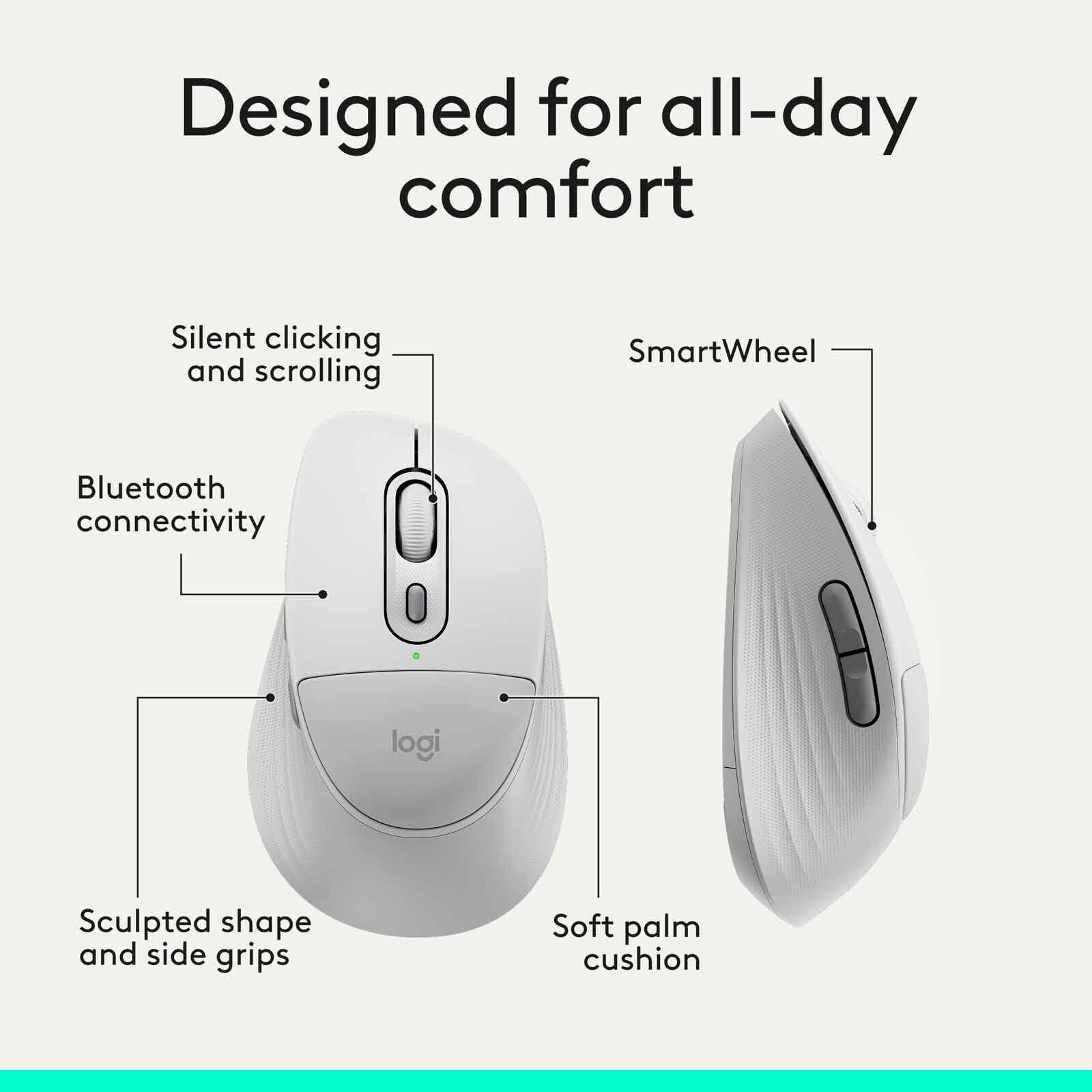 LOGITECH Logi Signature Comfort Plus M850 L Mouse Offwhite 910-007734-image 4