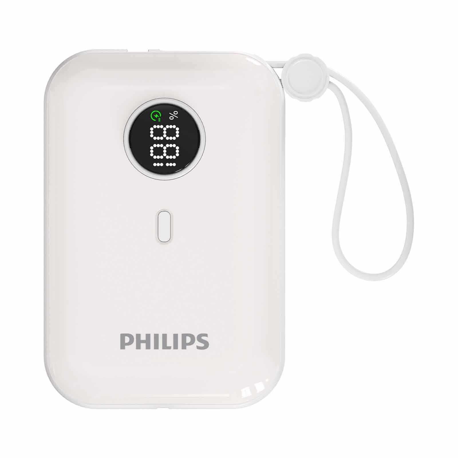 PHILIPS Powerbank 10000mah Super Mini Series With Cable 2c White DLP2228CW/00-image 1