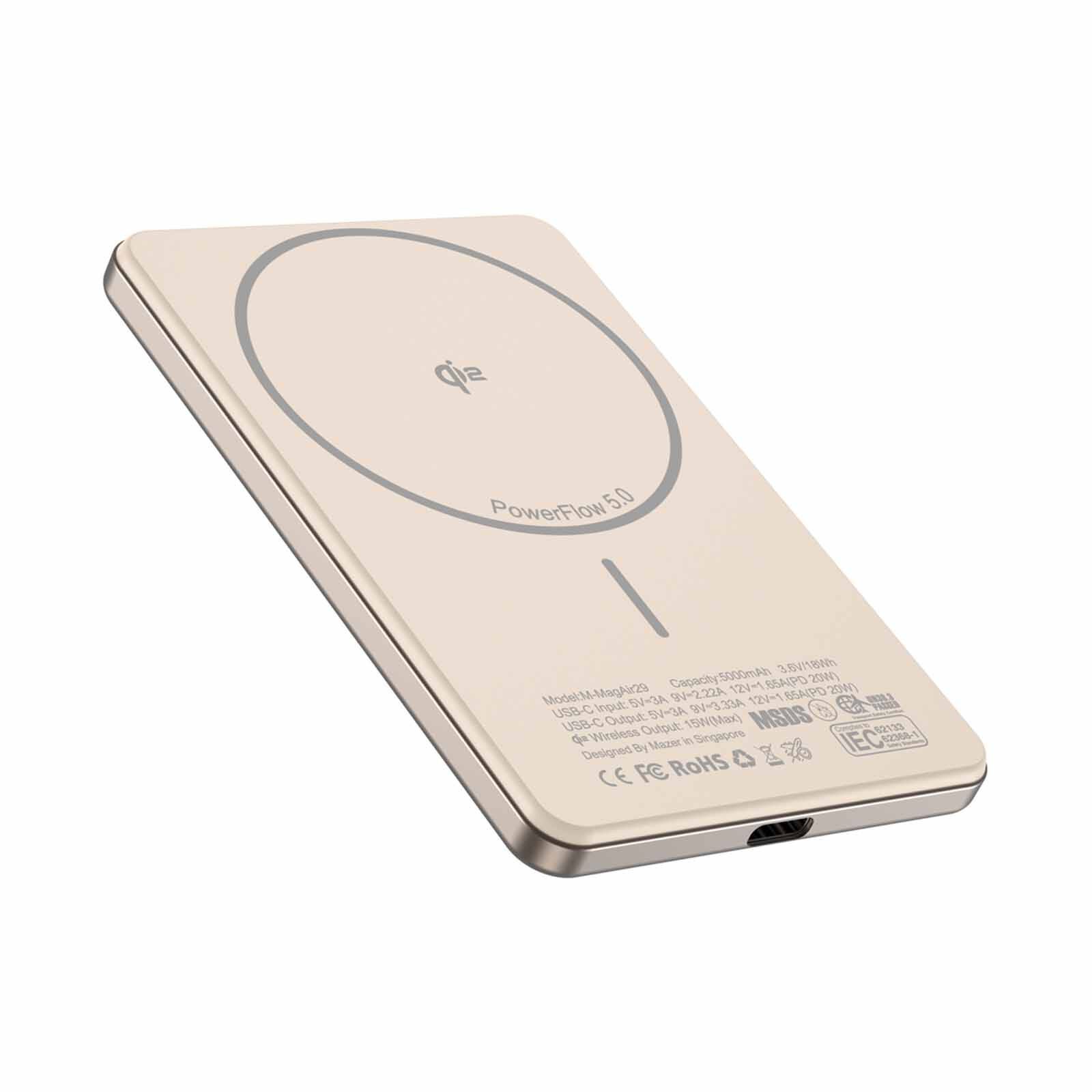 MAZER Qi2 Certified 15w 5000mah Pd20w Ultra Thin Power Bank - Desert Titanium M-MAGAIR29-DT-image 11