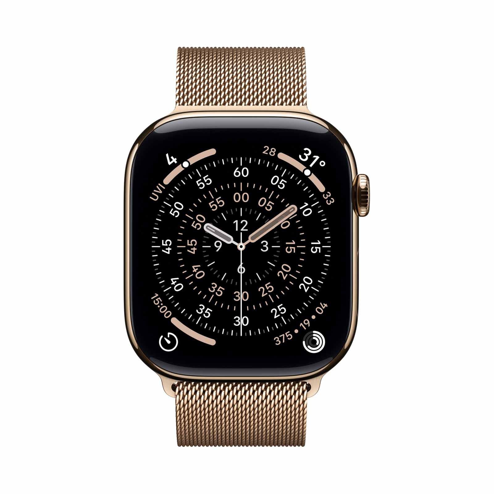 APPLE Watch Series 11 Gps + Cellular 46mm Gold Titanium Case With Gold Milanese Loop - M/l MFD84X/A-image 6