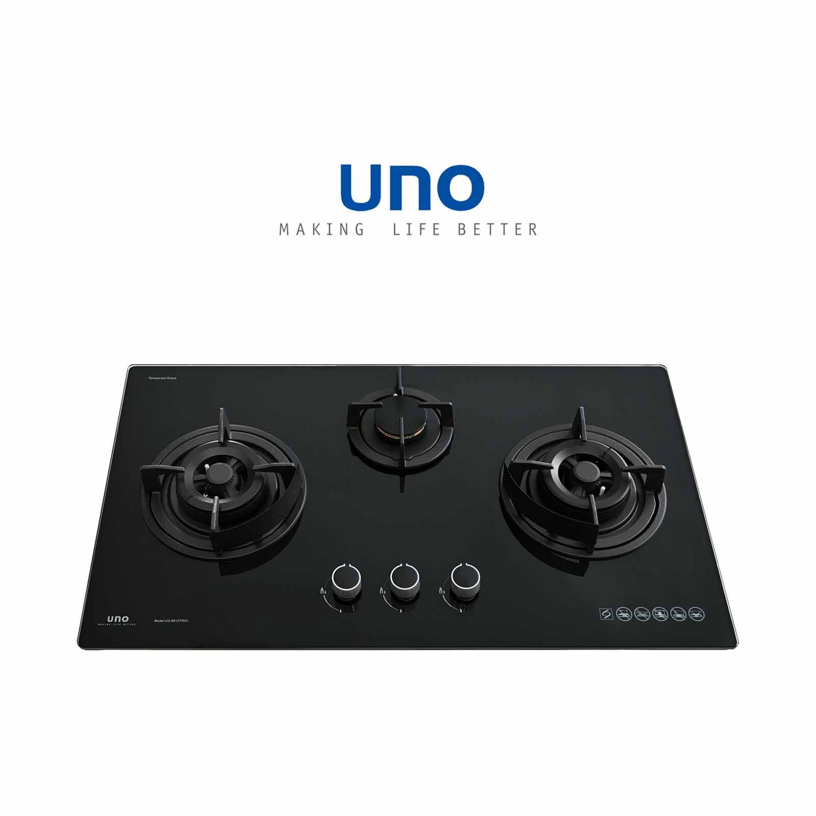 UNO 86cm 3-burner Tempered Glass Hob (exclude Installation) - Black UG-8613TRSV BK-image 1