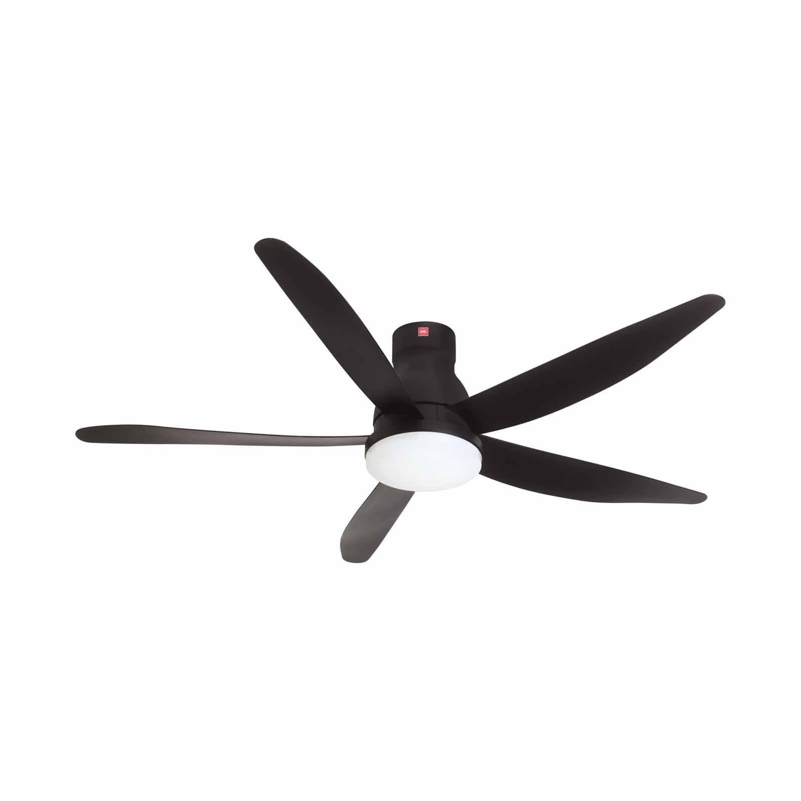 KDK 60 In Dc Ceiling Fan With Led Light (black) U60FWS(BK) SHORT ROD