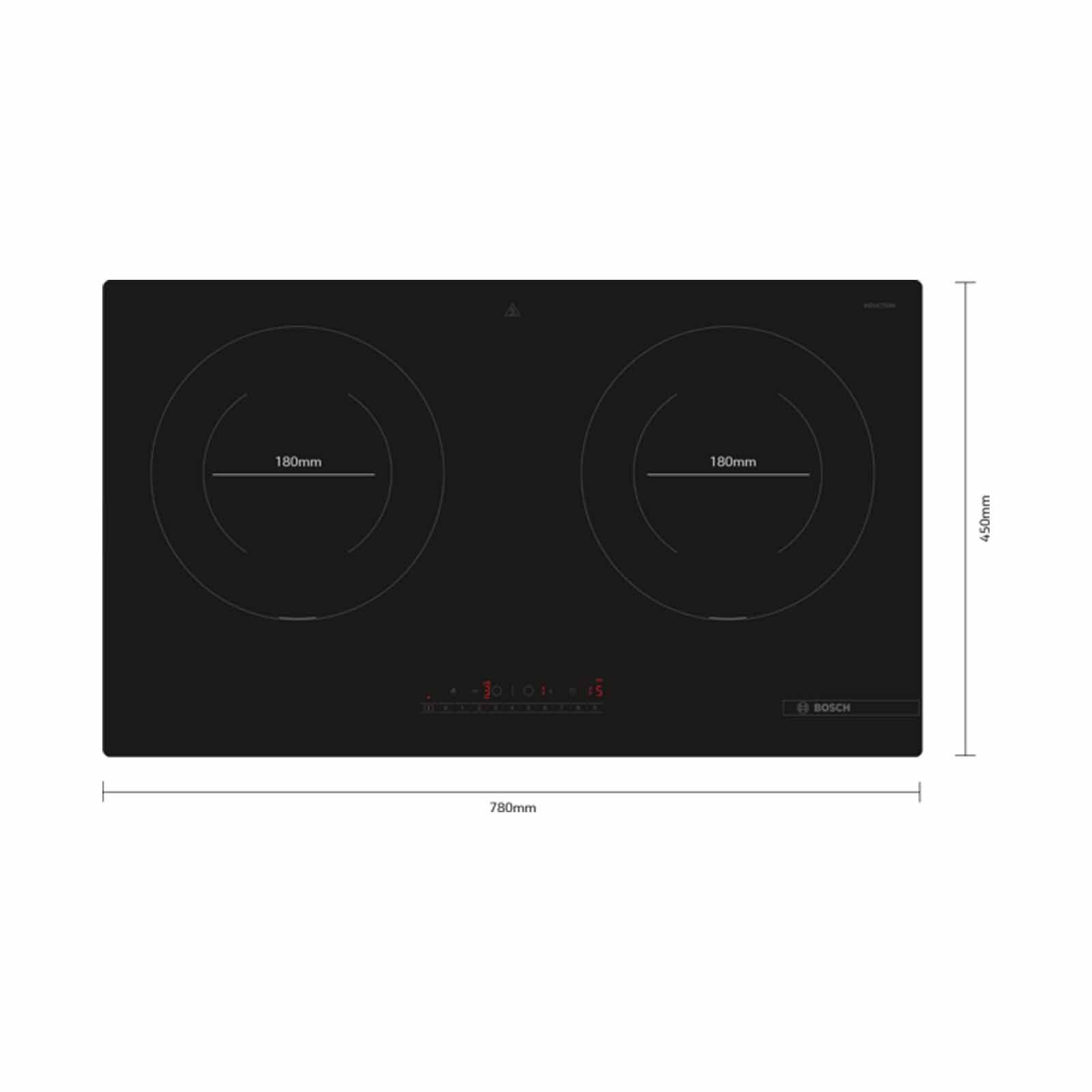 BOSCH 2 Zone Induction Hob - Black (78cm) (exclude Installation) PMI8256EVN-image 3