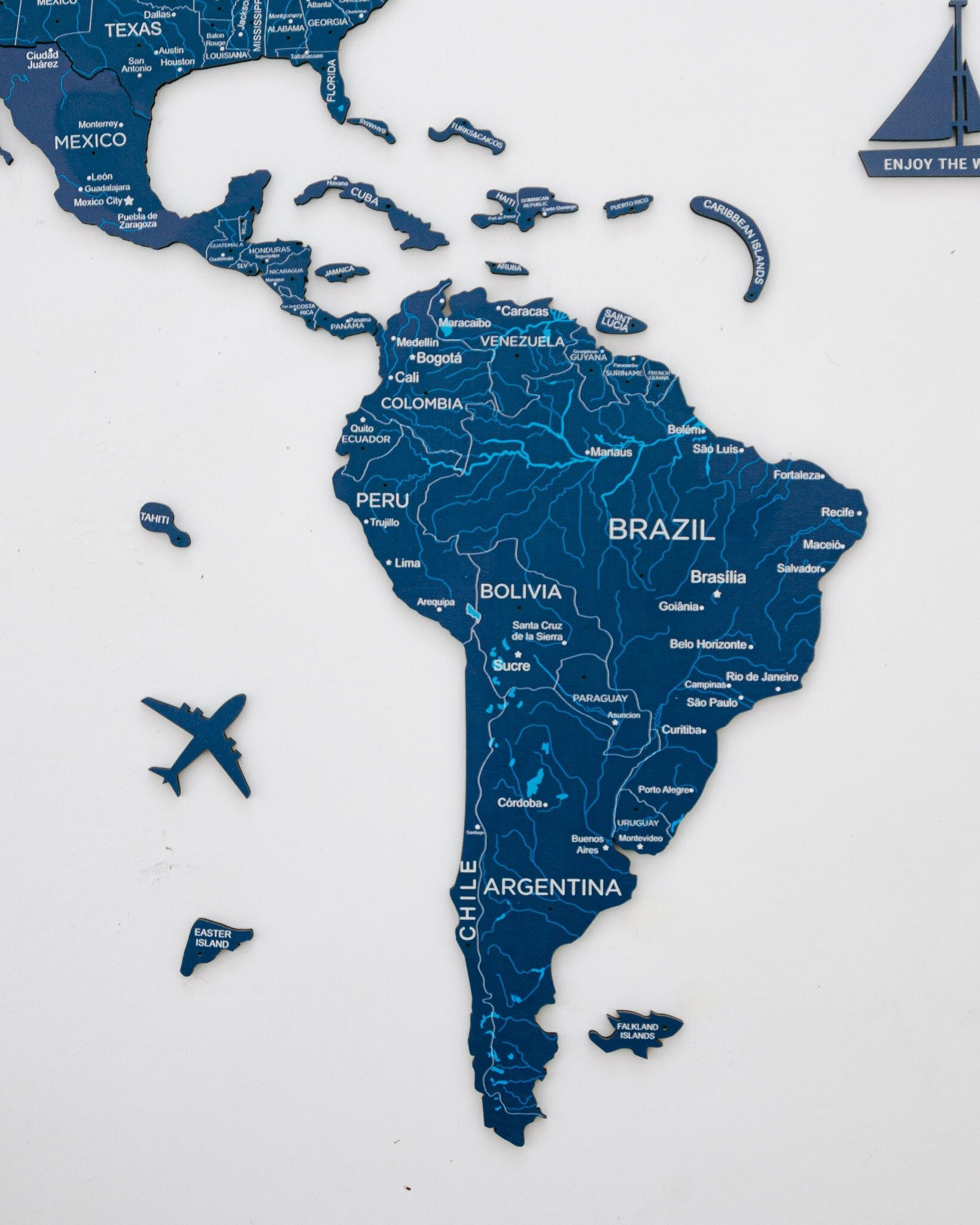2d Wooden World Map Blue M ENJOY THE WOOD-image 5