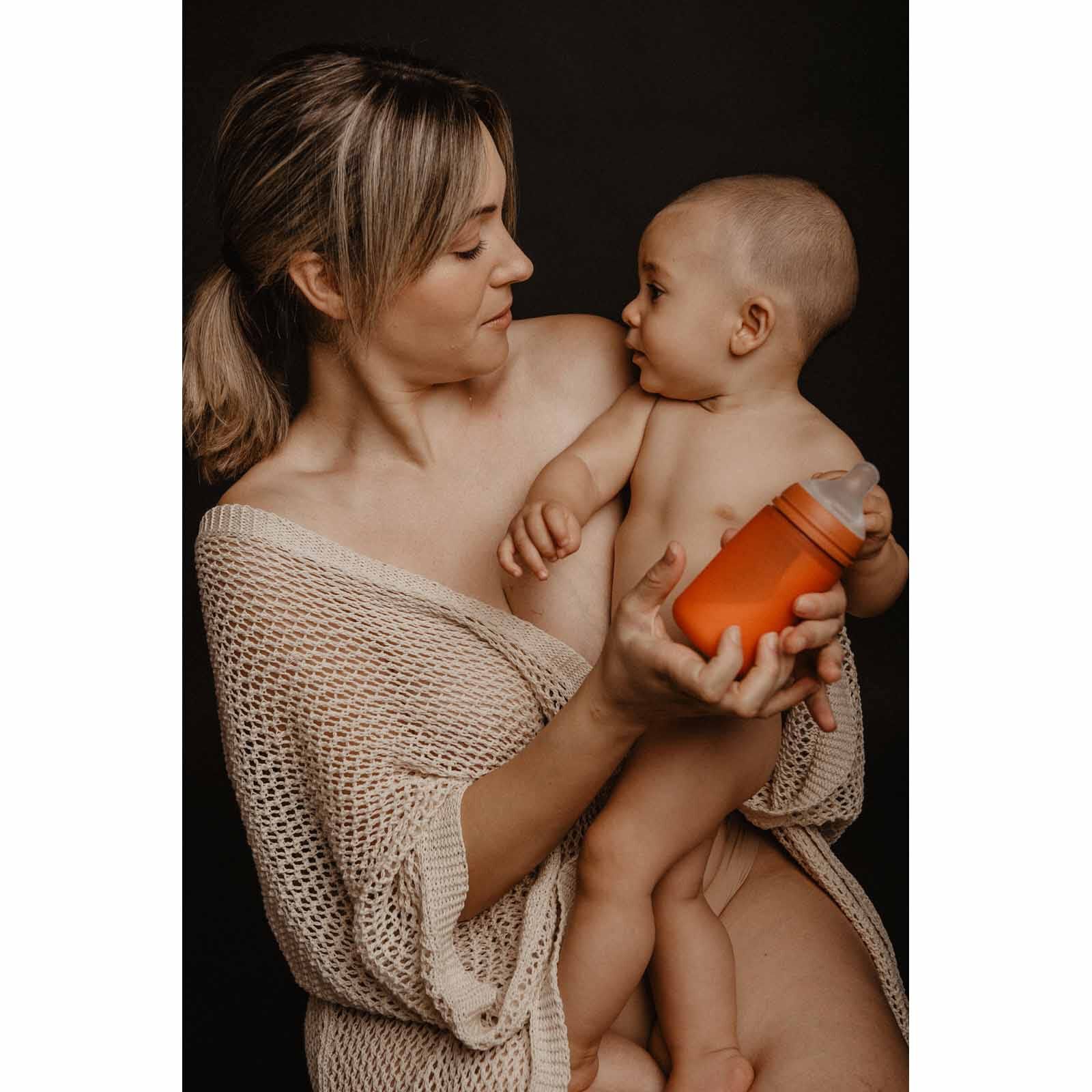 SUAVINEX Bottle - Brick Red (online) 240ML ALL SILICONE-image 2