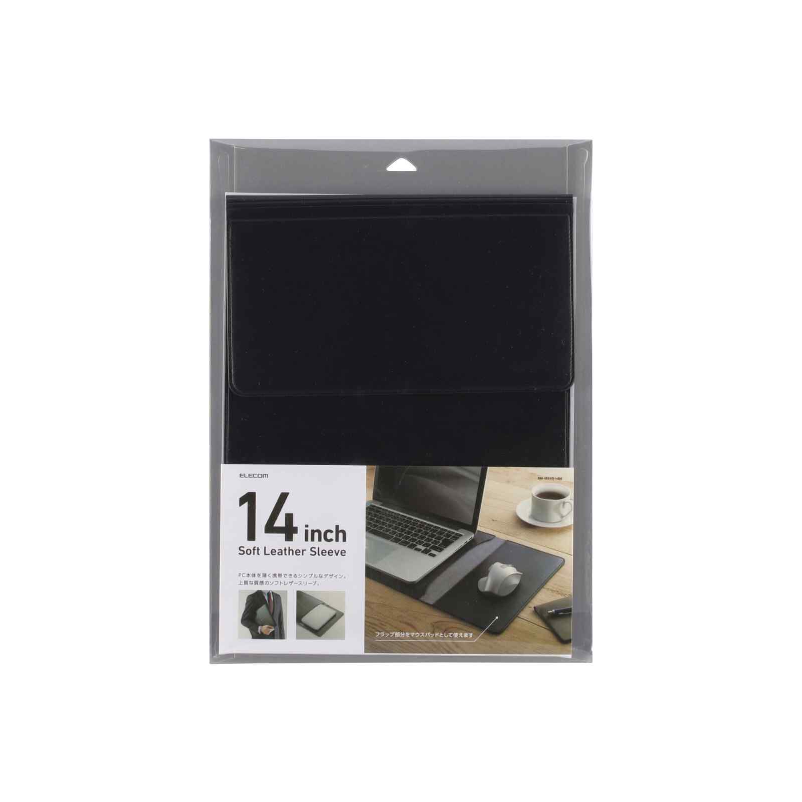 ELECOM 14 In Soft Leather Sleeve Black BM-IBSVD14BK-image 2