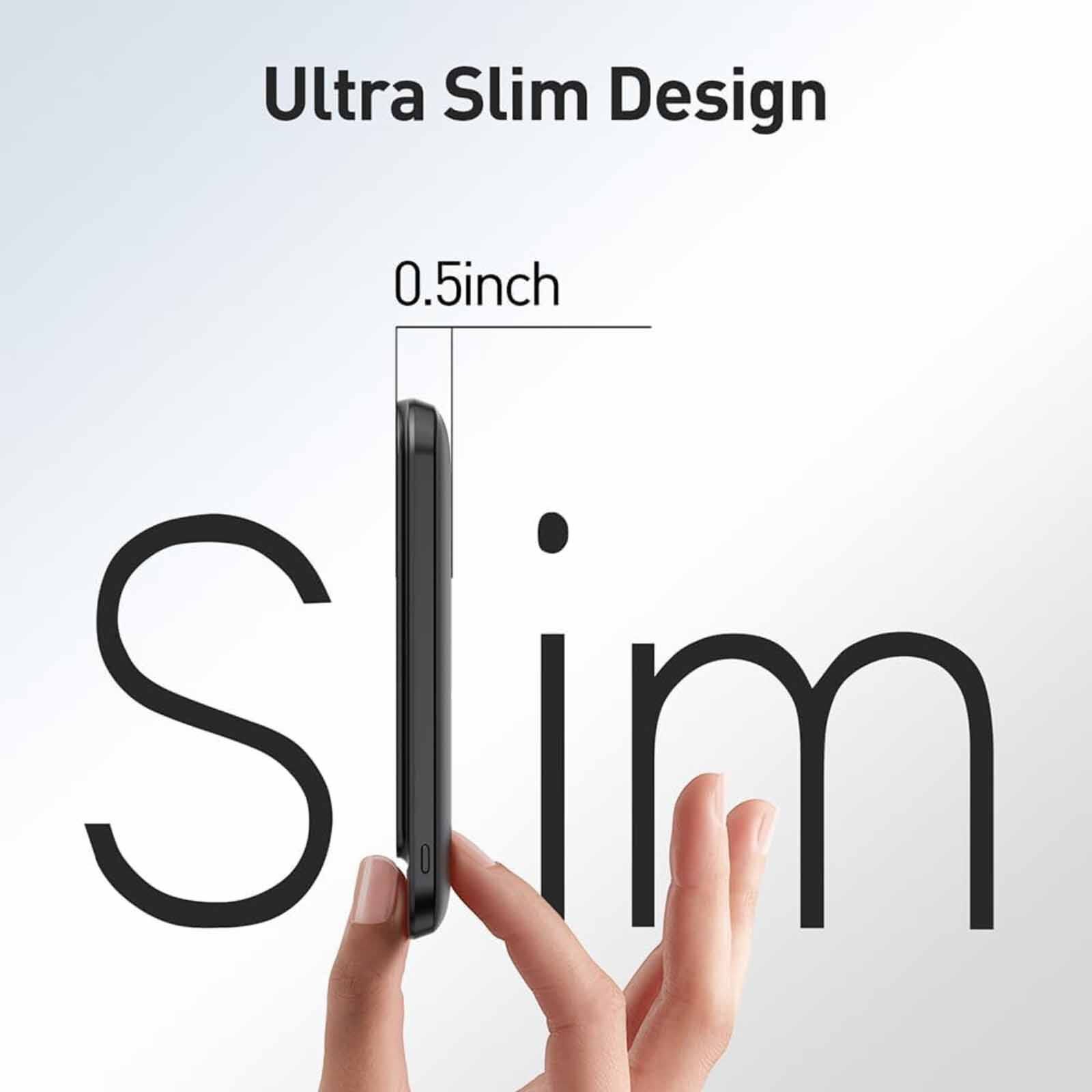 IWALK Powergrip Slim Magnetic Wireless Powerbank 5000mah For Iphone Black MXB008-001A-image 5