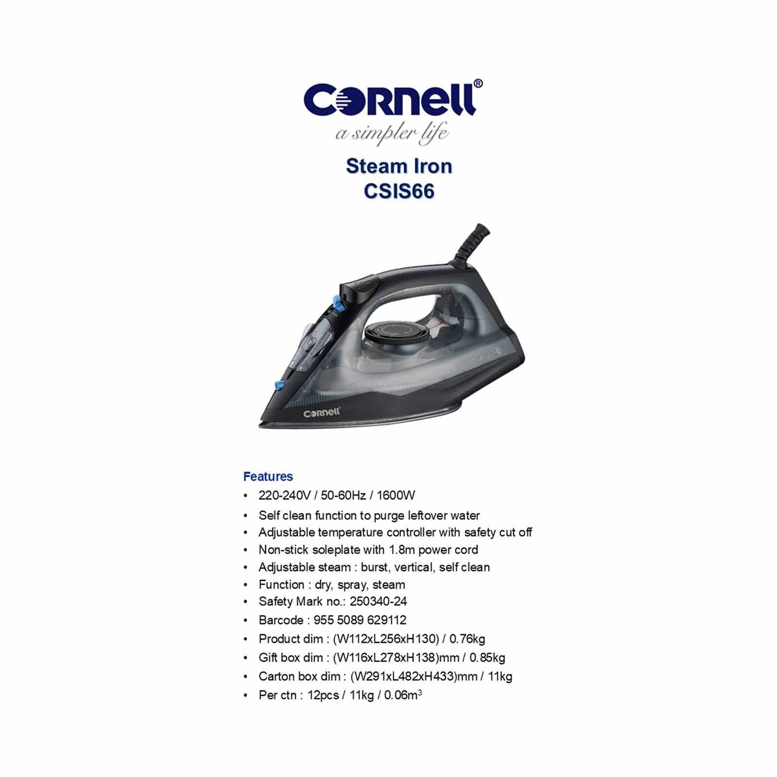 CORNELL Steam Iron CSIS66-image 9