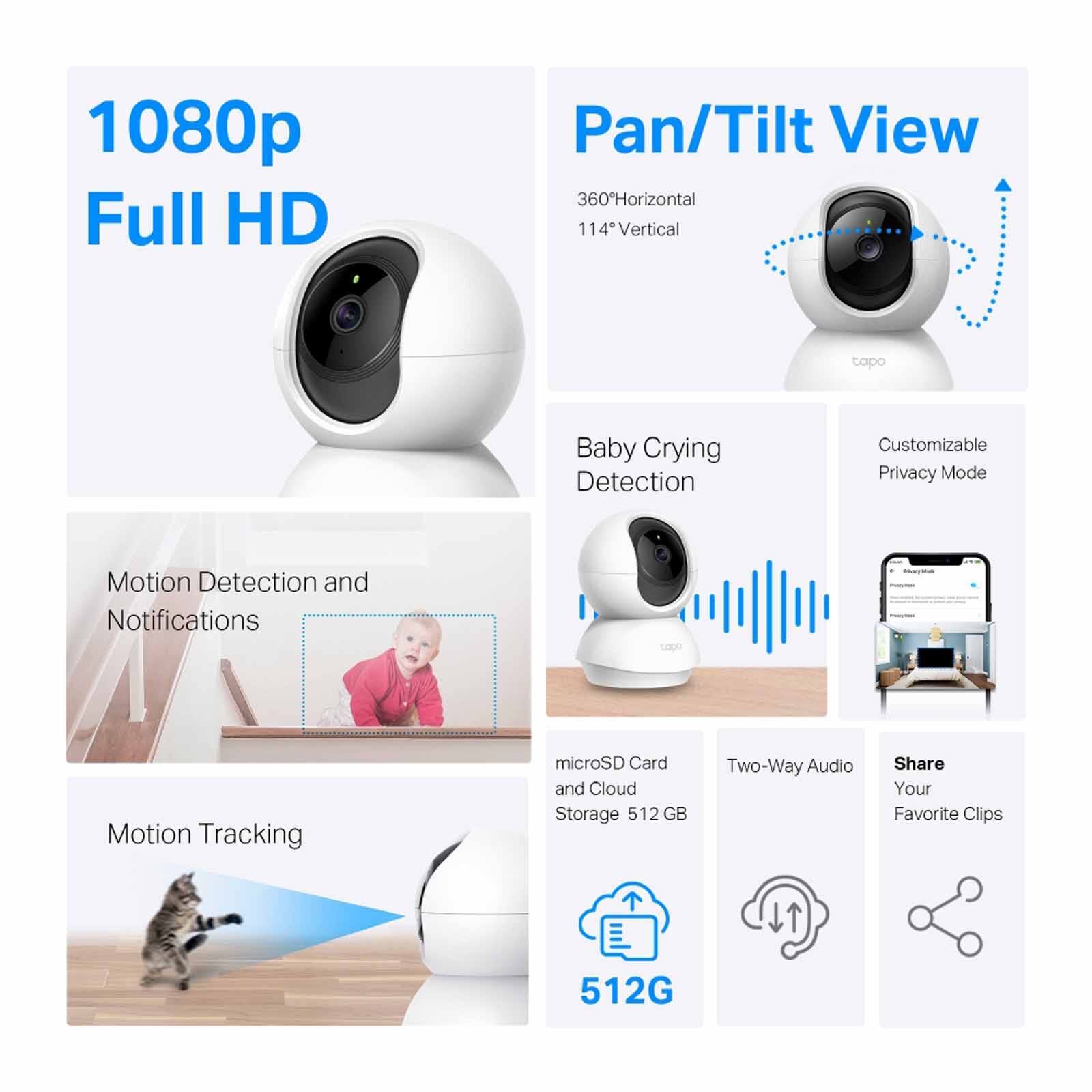TP LINK Pan/tilt Home Security Wi-fi Camera TPL-TAPO-C200C-image 3