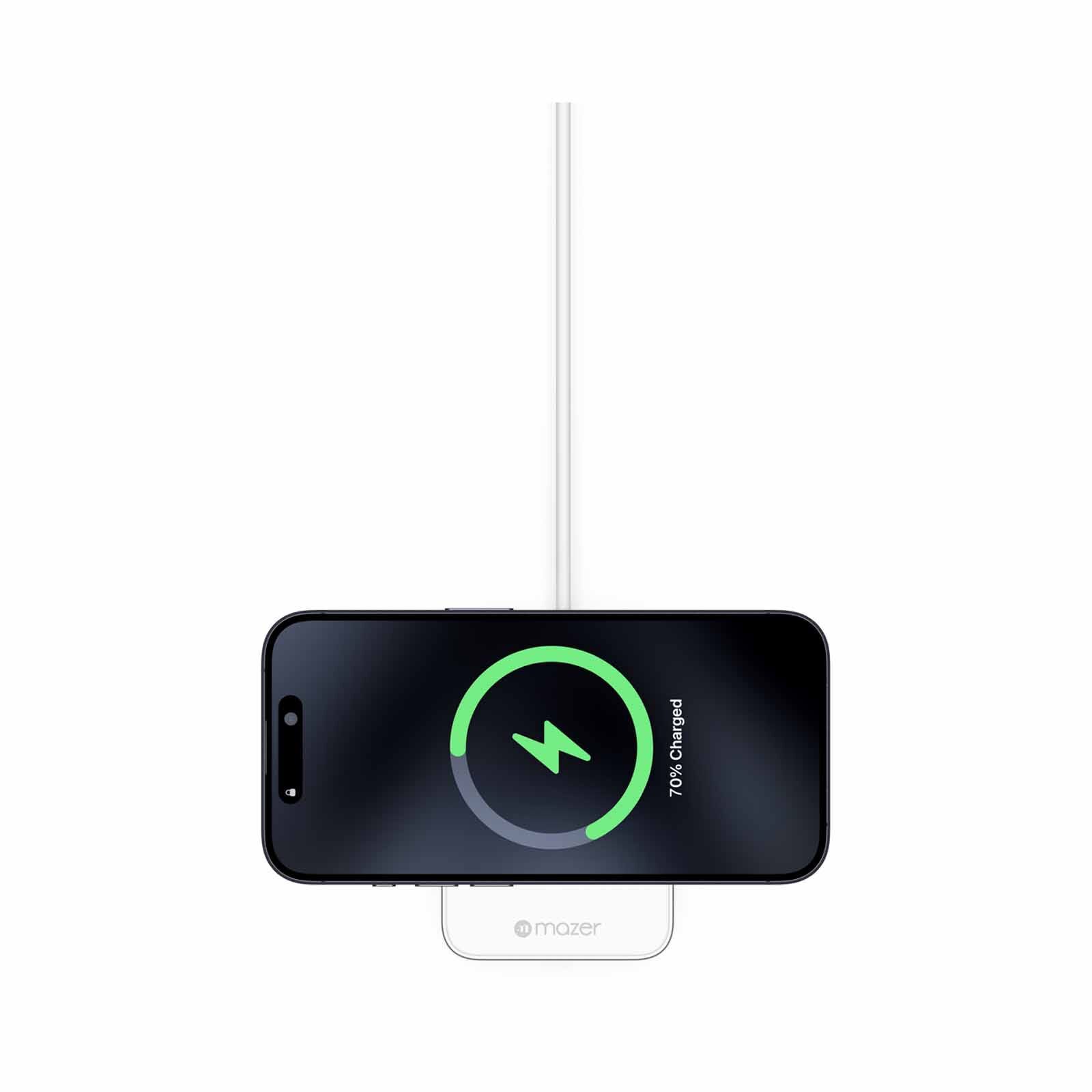 MAZER Qi2 Certified 32w Wireless Foldable 2in1+usb-c Pd12w Output Charger - White M-QI2-MAGFOLD02-WH-image 6