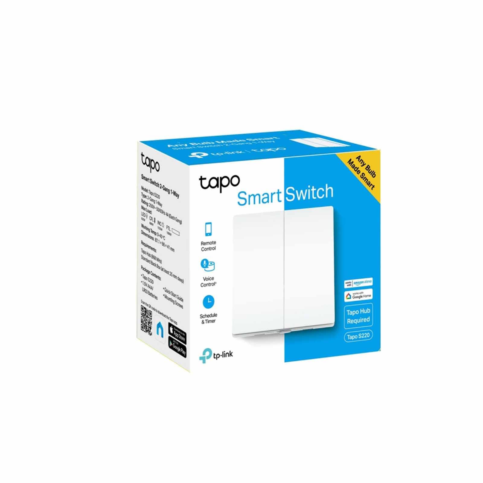 TP LINK Smart Light Switch, 2-gang 1-way TAPO S220-image 4