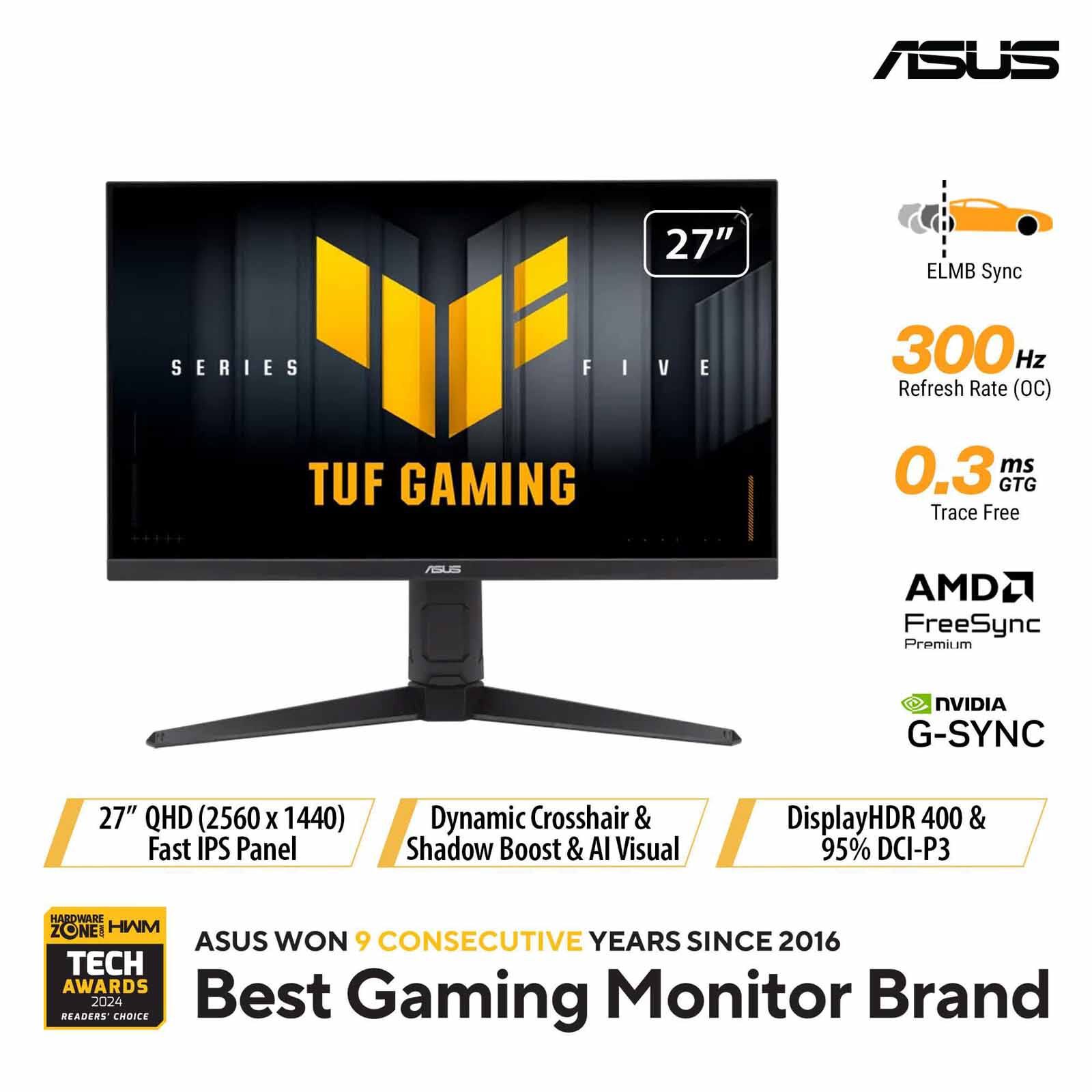 ASUS 27in Tuf Gaming Qhd 300hz Gaming Monitor VG27AQML5A-image 1