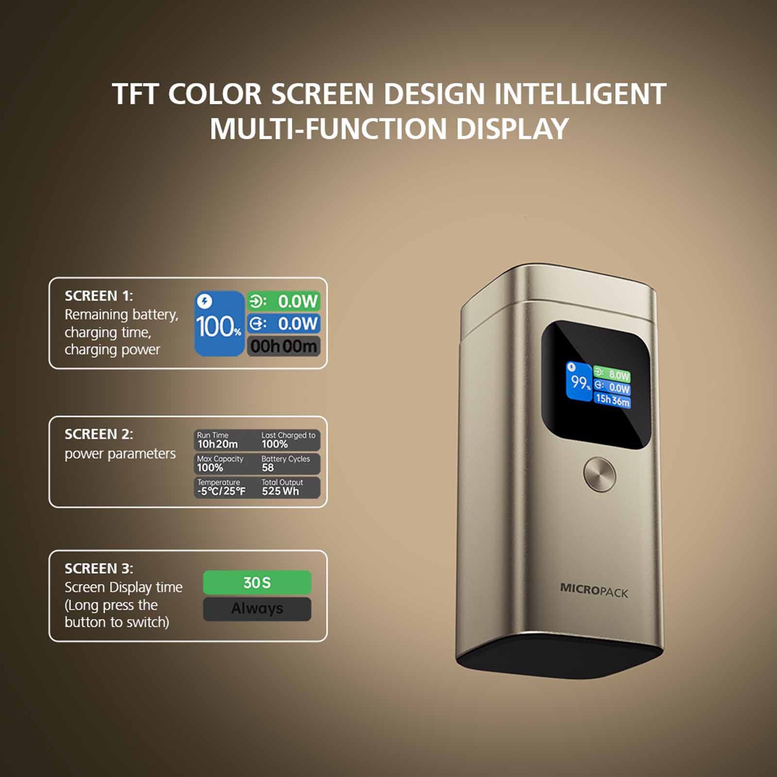 MICROPACK 4 In 1 Pd Fast Charging Magnetic Wireless Powerbank - Titanium Gold WPB-2100-TI-image 11