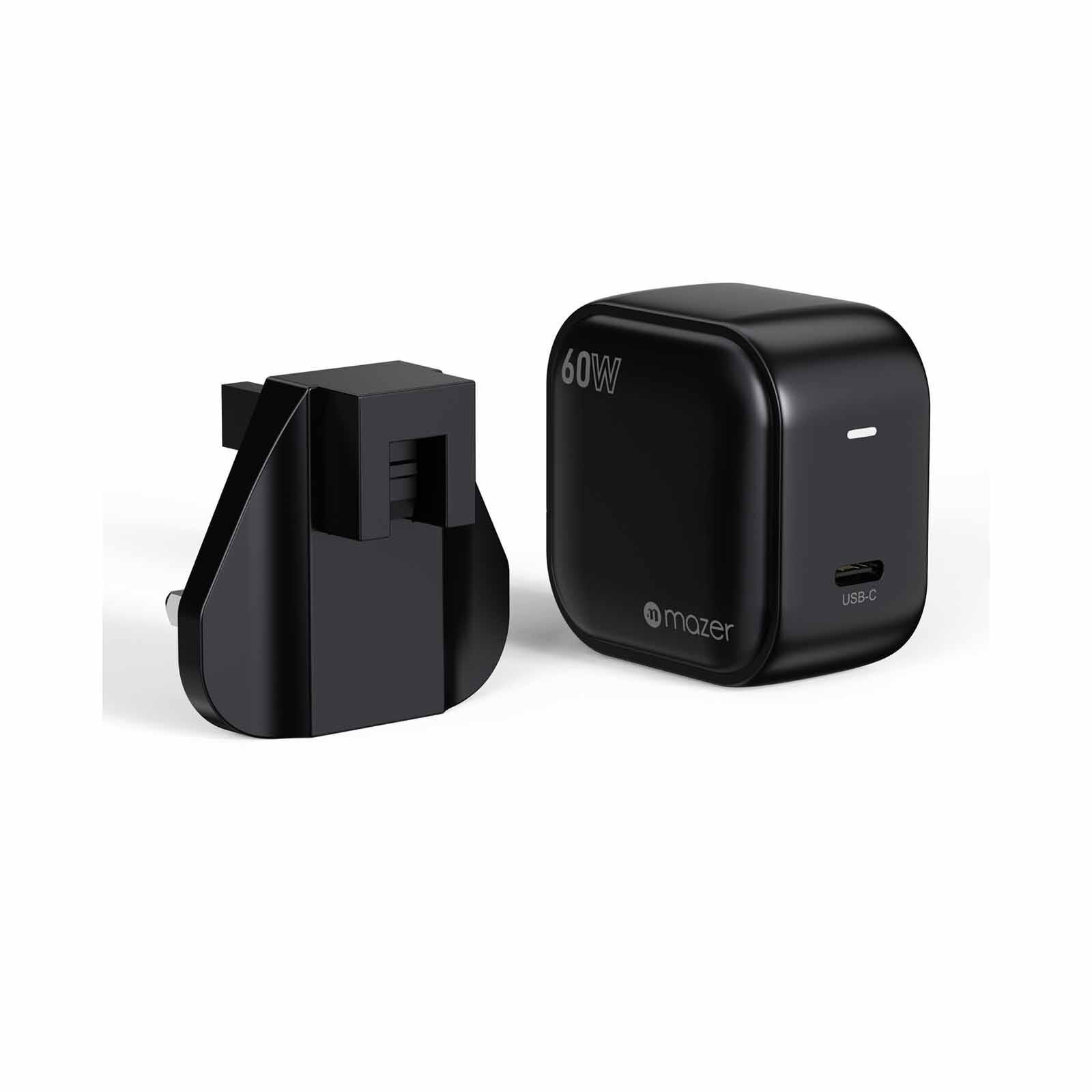 MAZER Prestigegan Mini Avs Dps60w 1c Us+uk Wall Charger-black M-G60UK-V5C-BK-image 1