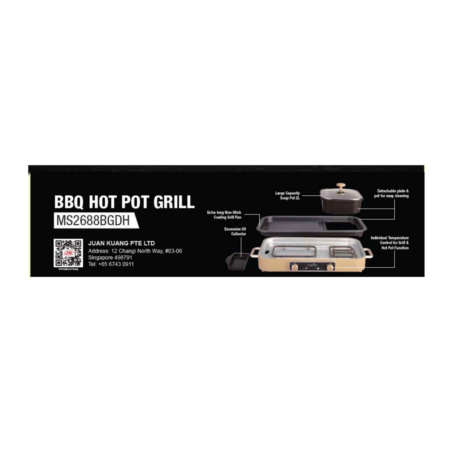 MORRIES Bbq Hot Pot Grill Cooker MS-2688BGDH-image 3