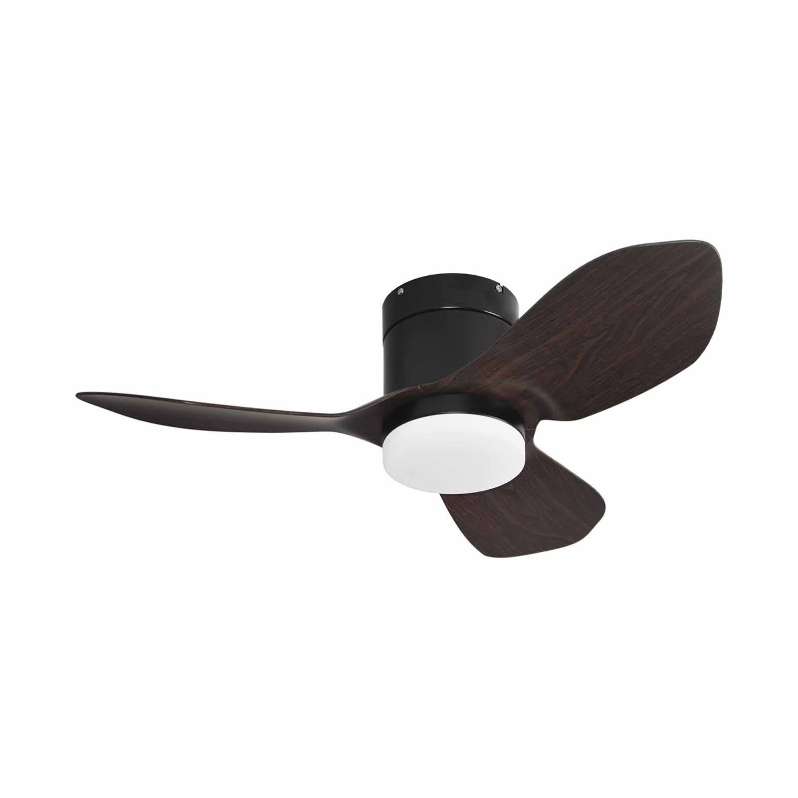 EUROPACE 36 In Bldc Motor Ceiling Fan W/light (black With Dark Wood) ECF36H - BK/DW