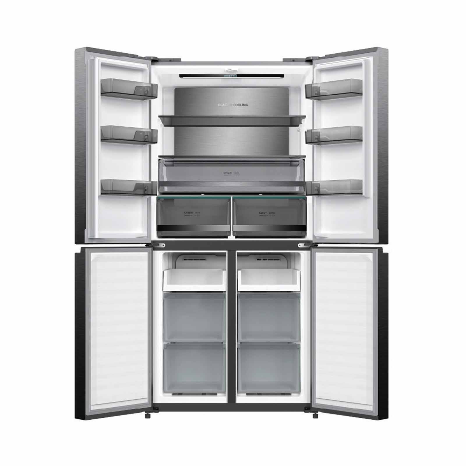 EUROPACE 4 Door Glacier Series Fridge (503l) - Matt Grey Glass ER9503ECDGGY-image 3